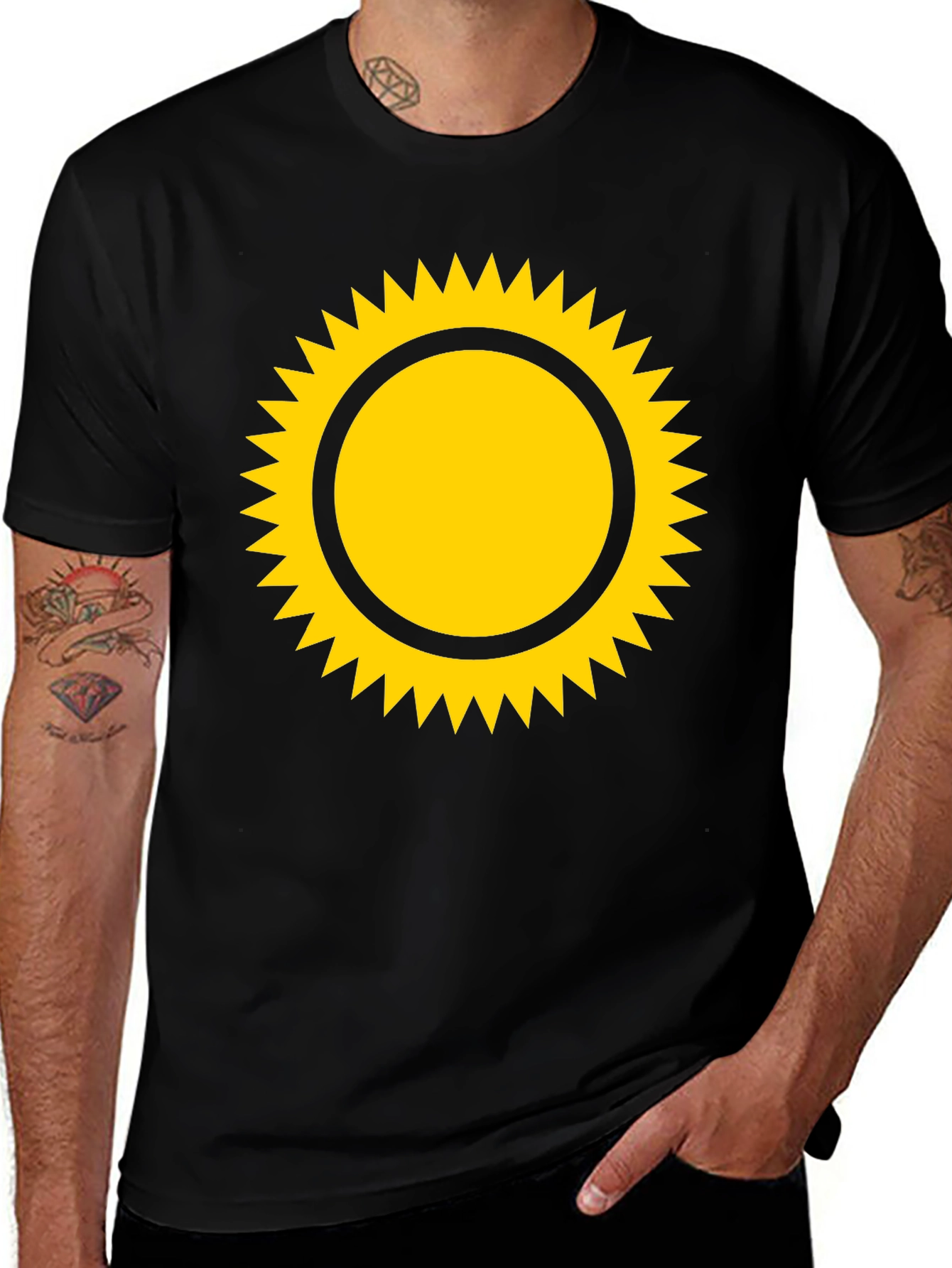 Sunny Graphic Tee - Black Cotton Blend