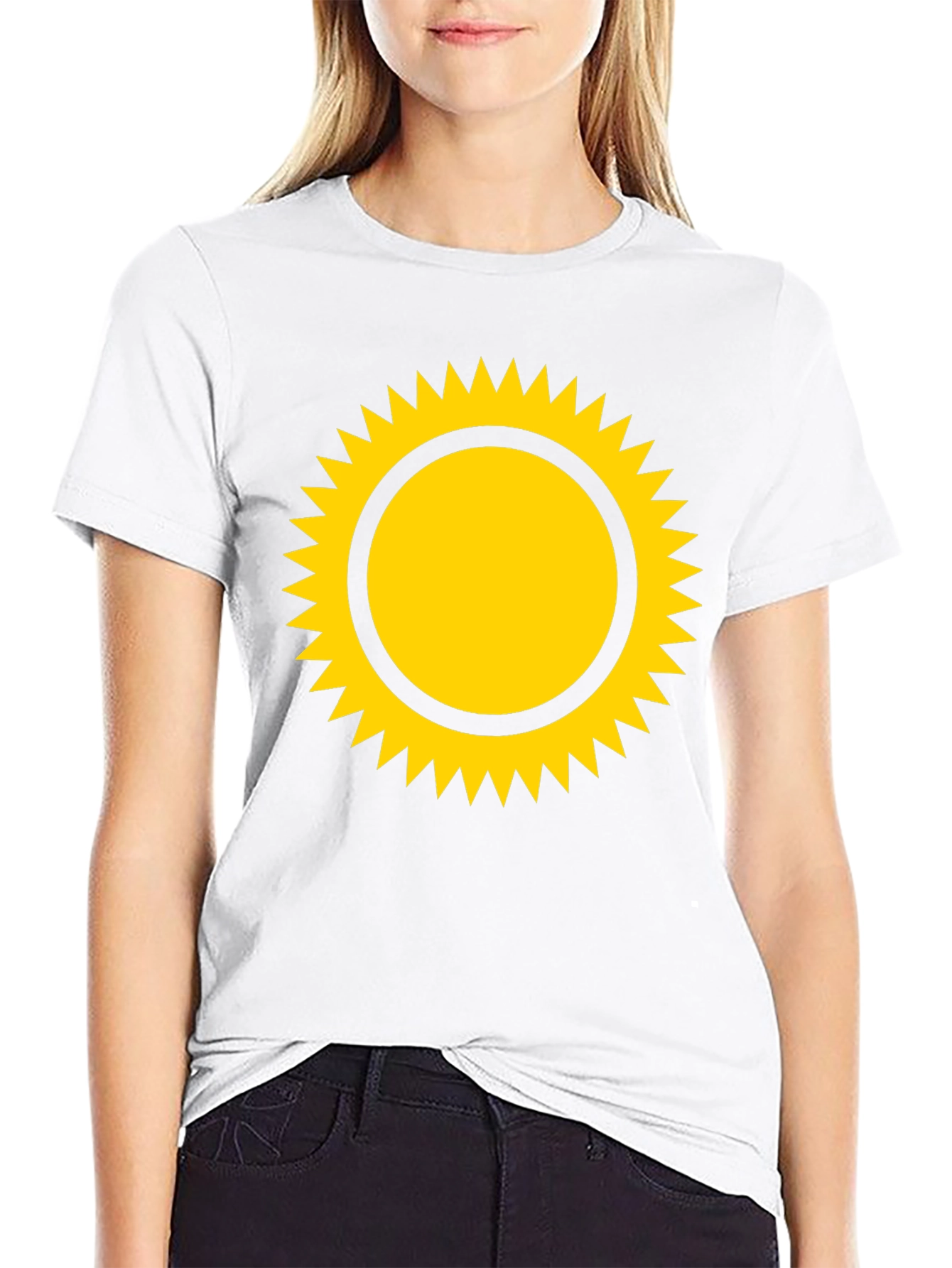 Sunny Graphic Tee - Black Cotton Blend