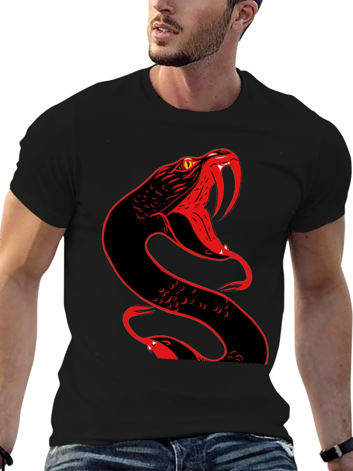 Snake Graphic T-Shirt - Bold & Edgy Design