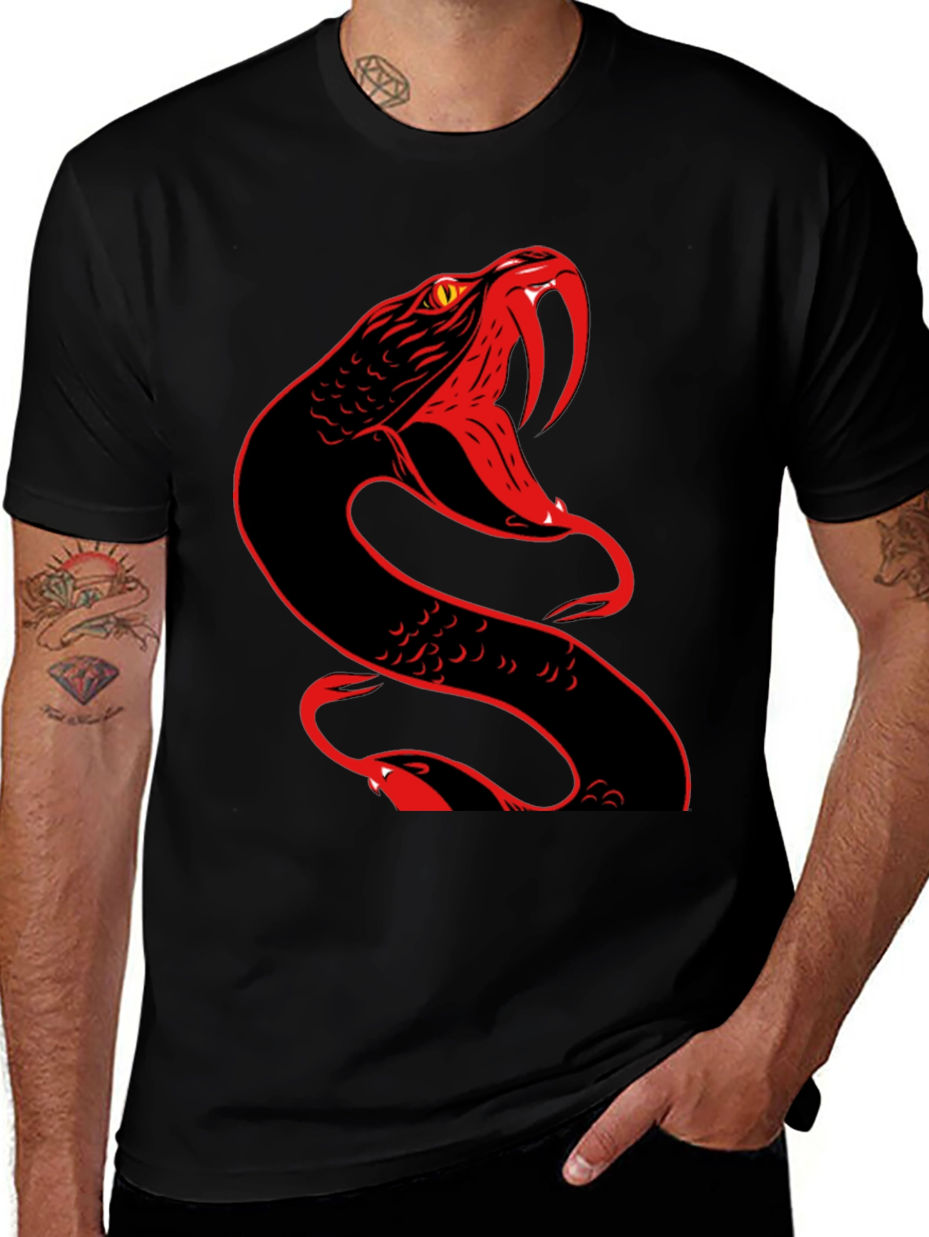 Snake Graphic T-Shirt - Bold & Edgy Design