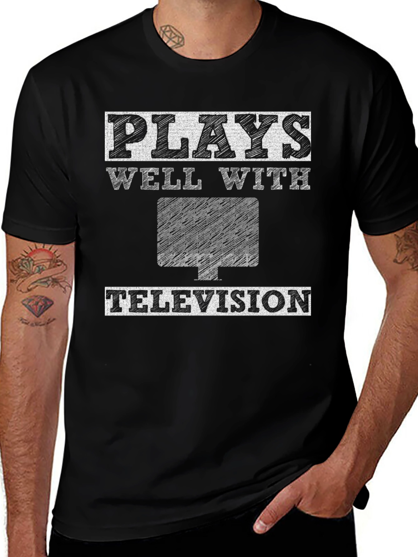 Plays Well With Television - Graphic T-Shirt