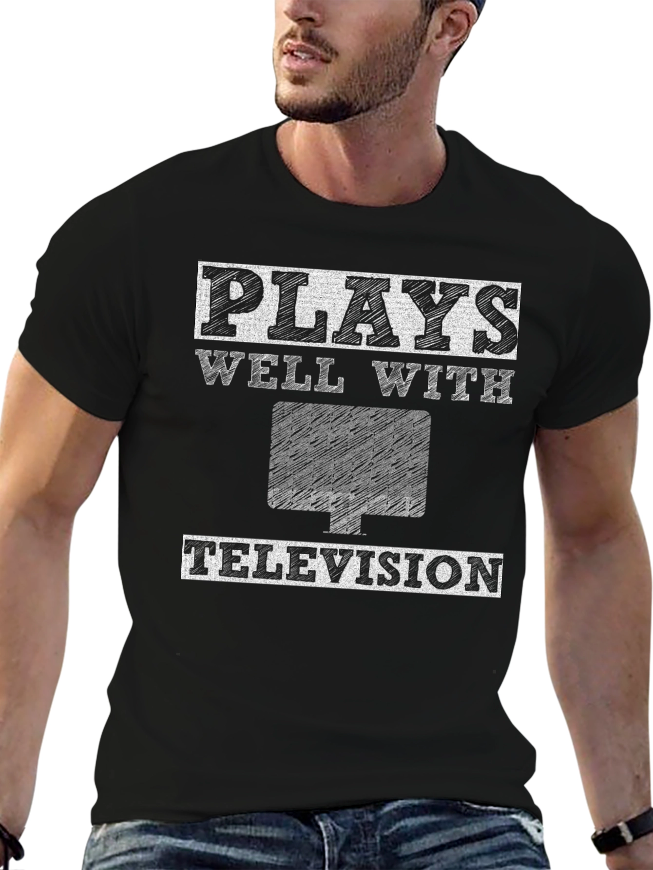 Plays Well With Television - Graphic T-Shirt