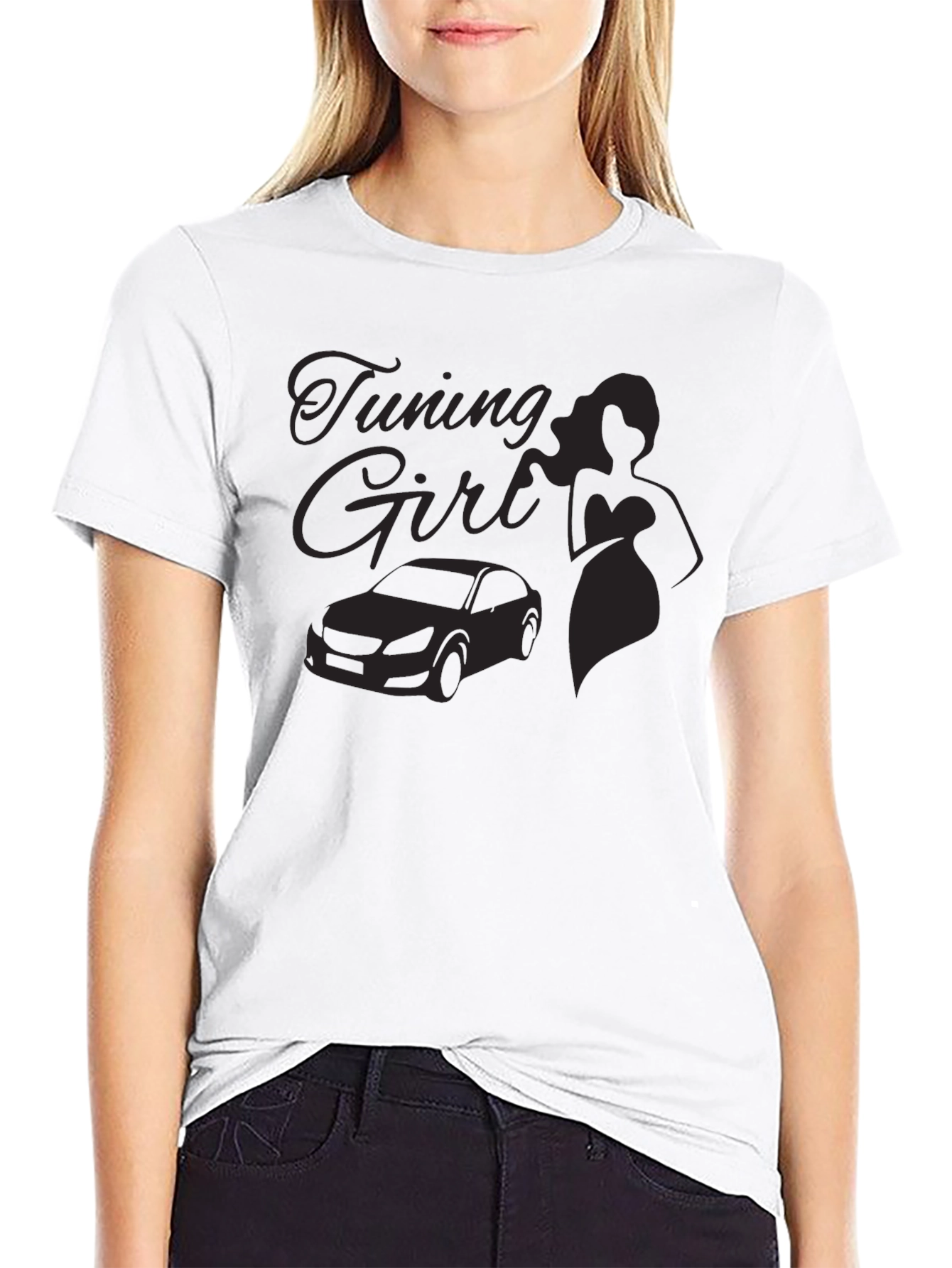 Tuning Girl Black Graphic Tee