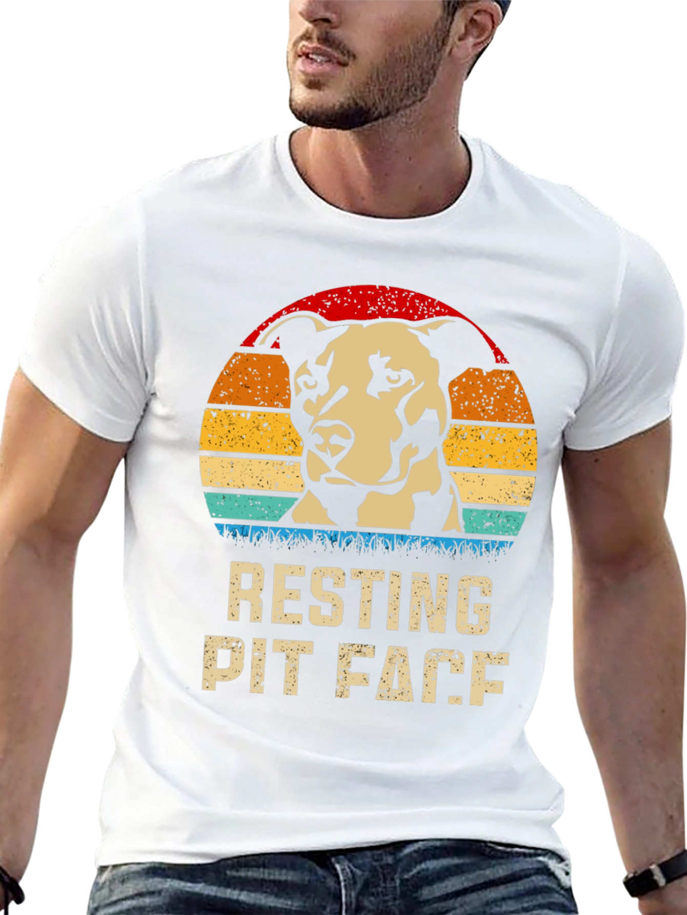 Resting Pit Face T-Shirt Dog Lover Tee