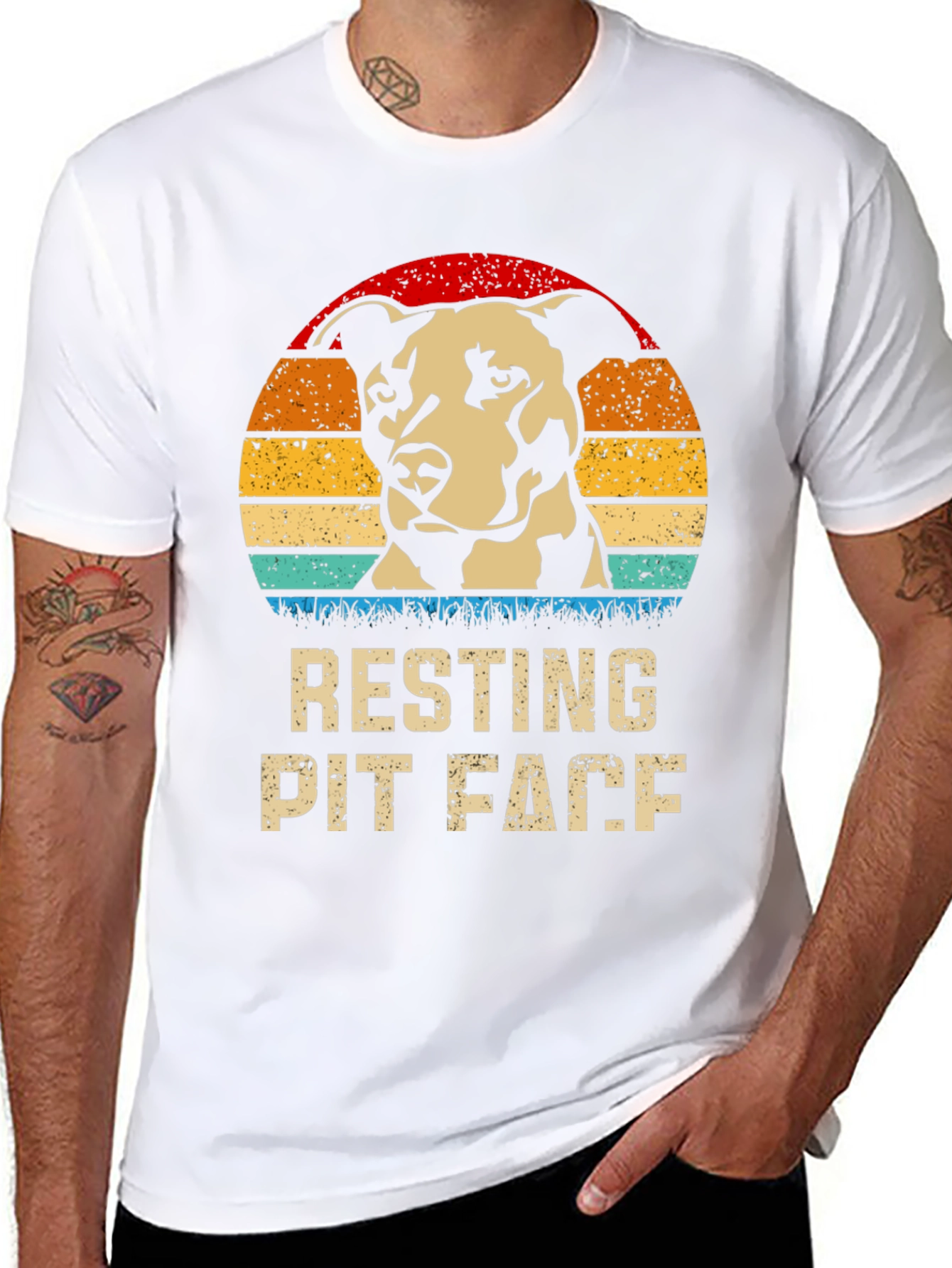 Resting Pit Face T-Shirt Dog Lover Tee