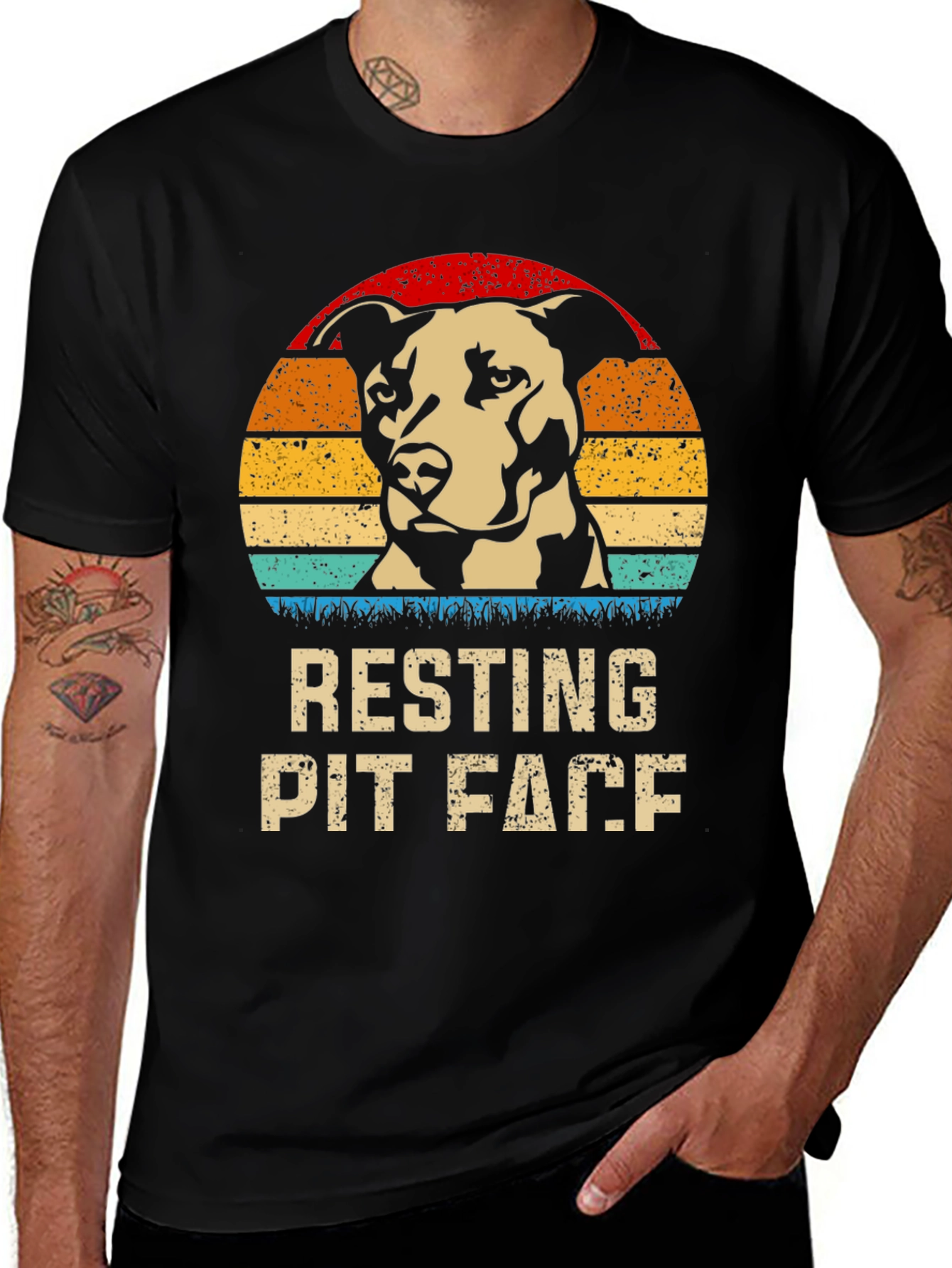Resting Pit Face T-Shirt Dog Lover Tee
