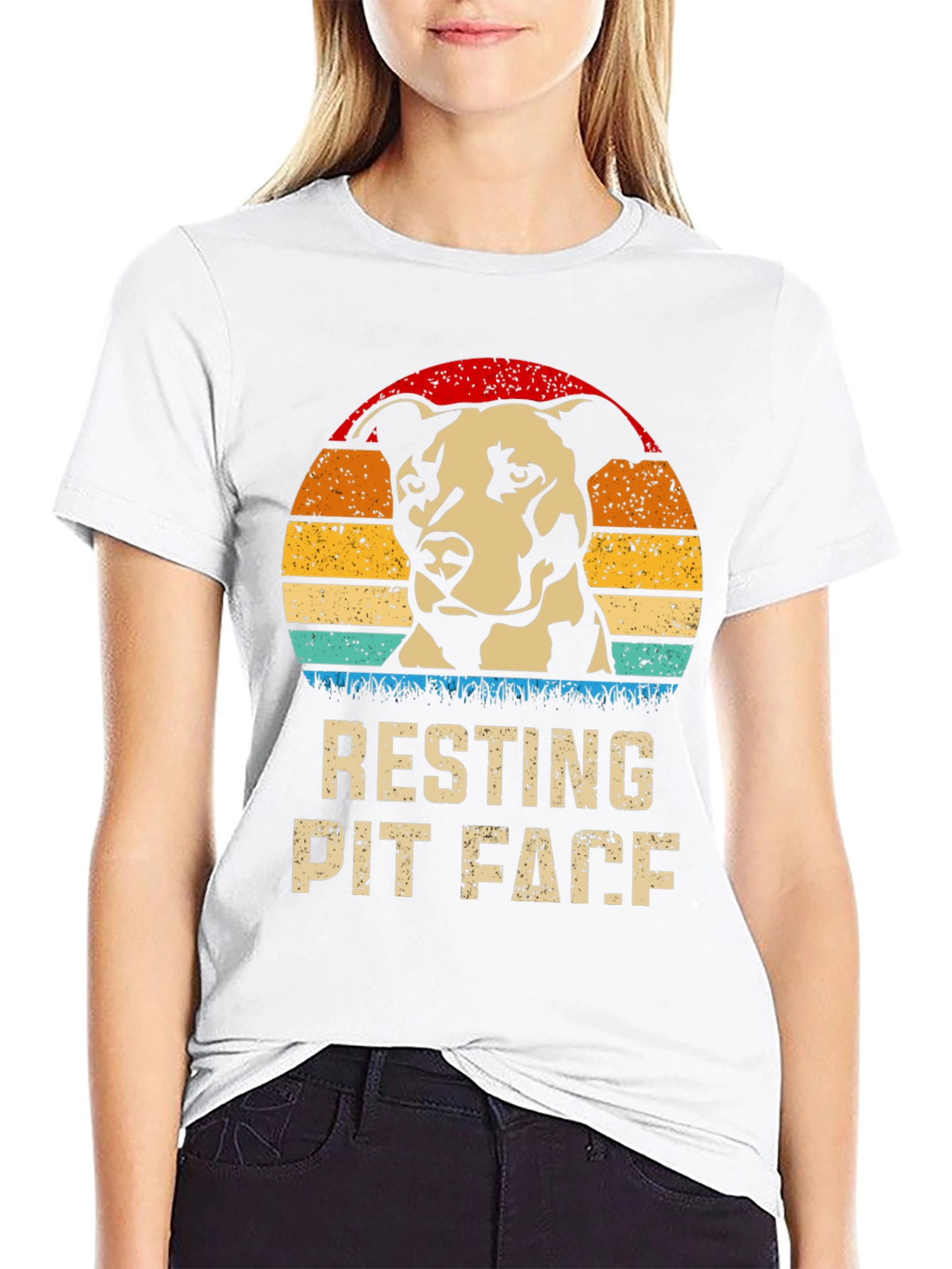 Resting Pit Face T-Shirt Dog Lover Tee