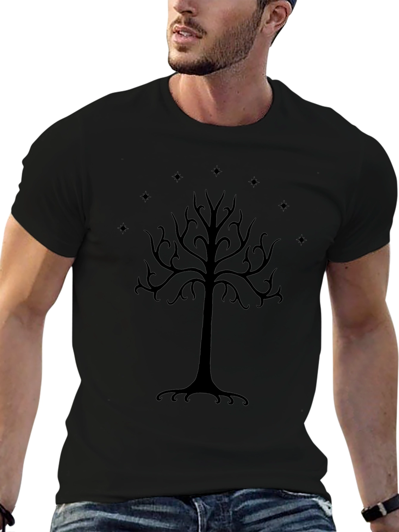 LOTR White Tree of Gondor Black T-Shirt