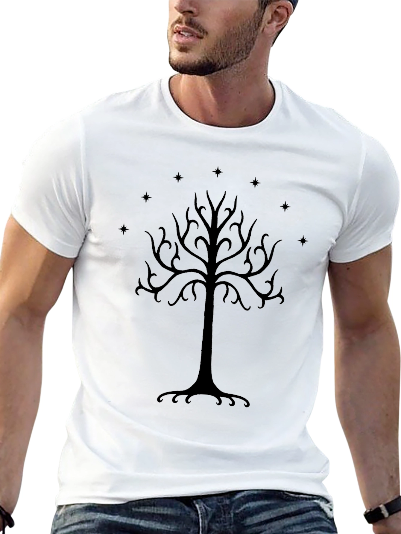 LOTR White Tree of Gondor Black T-Shirt