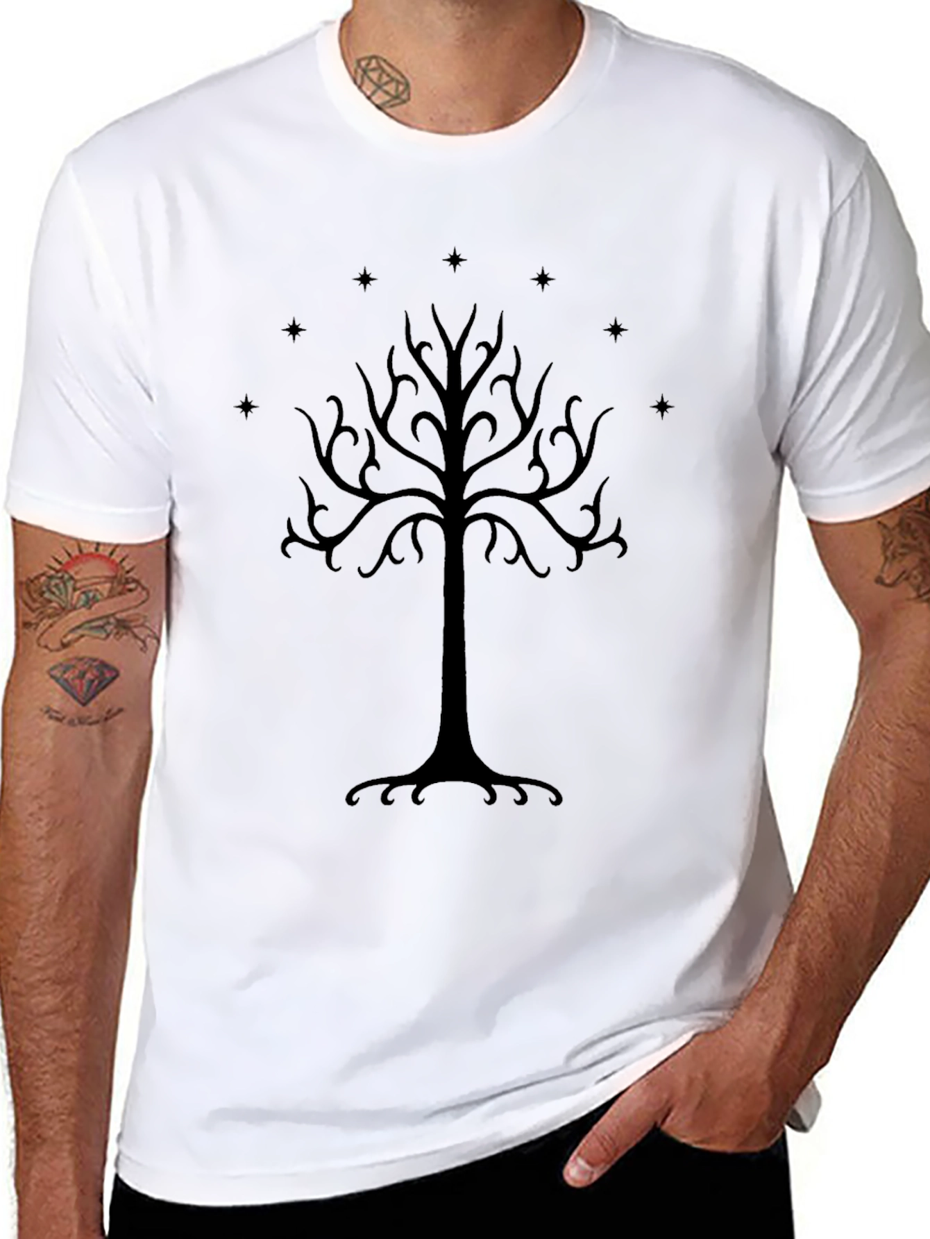 LOTR White Tree of Gondor Black T-Shirt