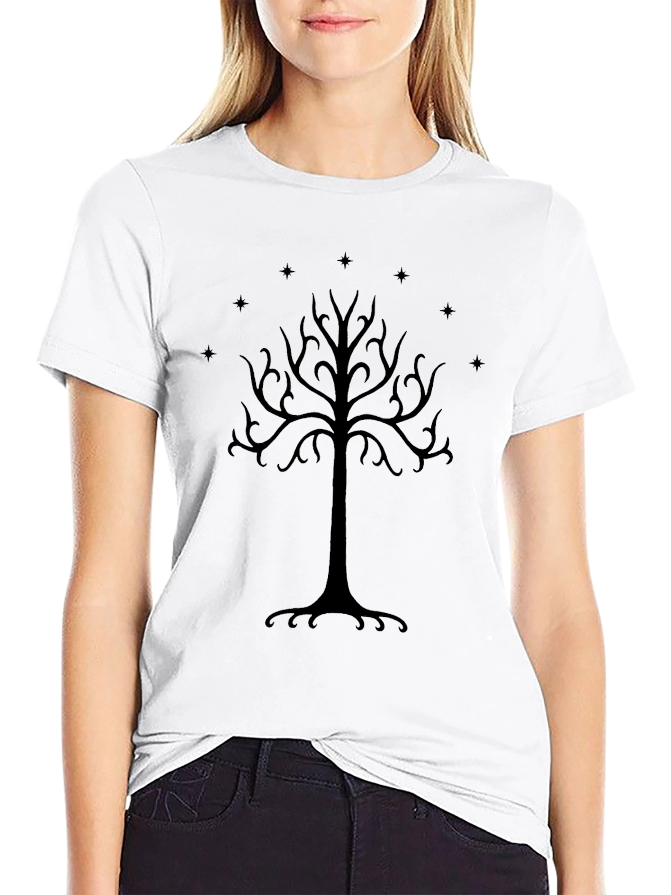 LOTR White Tree of Gondor Black T-Shirt