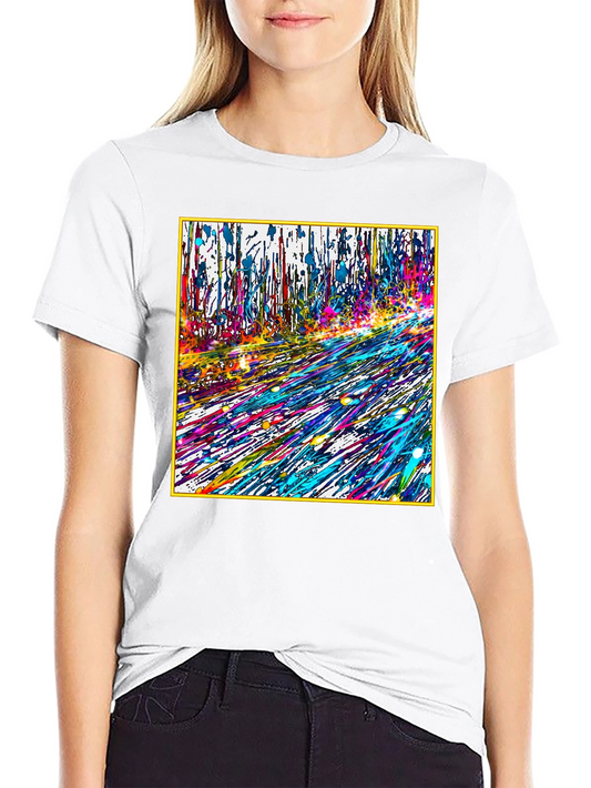 Abstract Art Graphic Tee - Vivid Color Pop