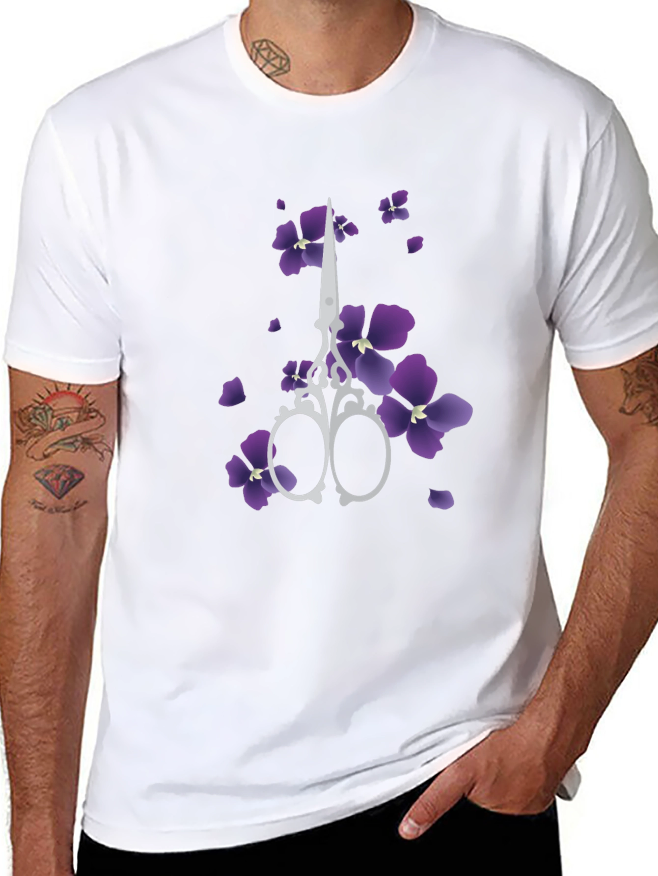 Floral Scissors Graphic Tee