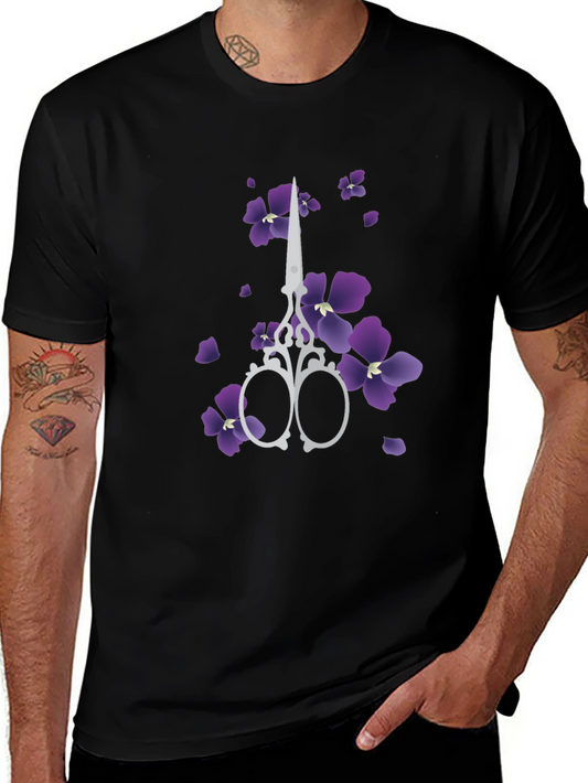 Floral Scissors Graphic Tee