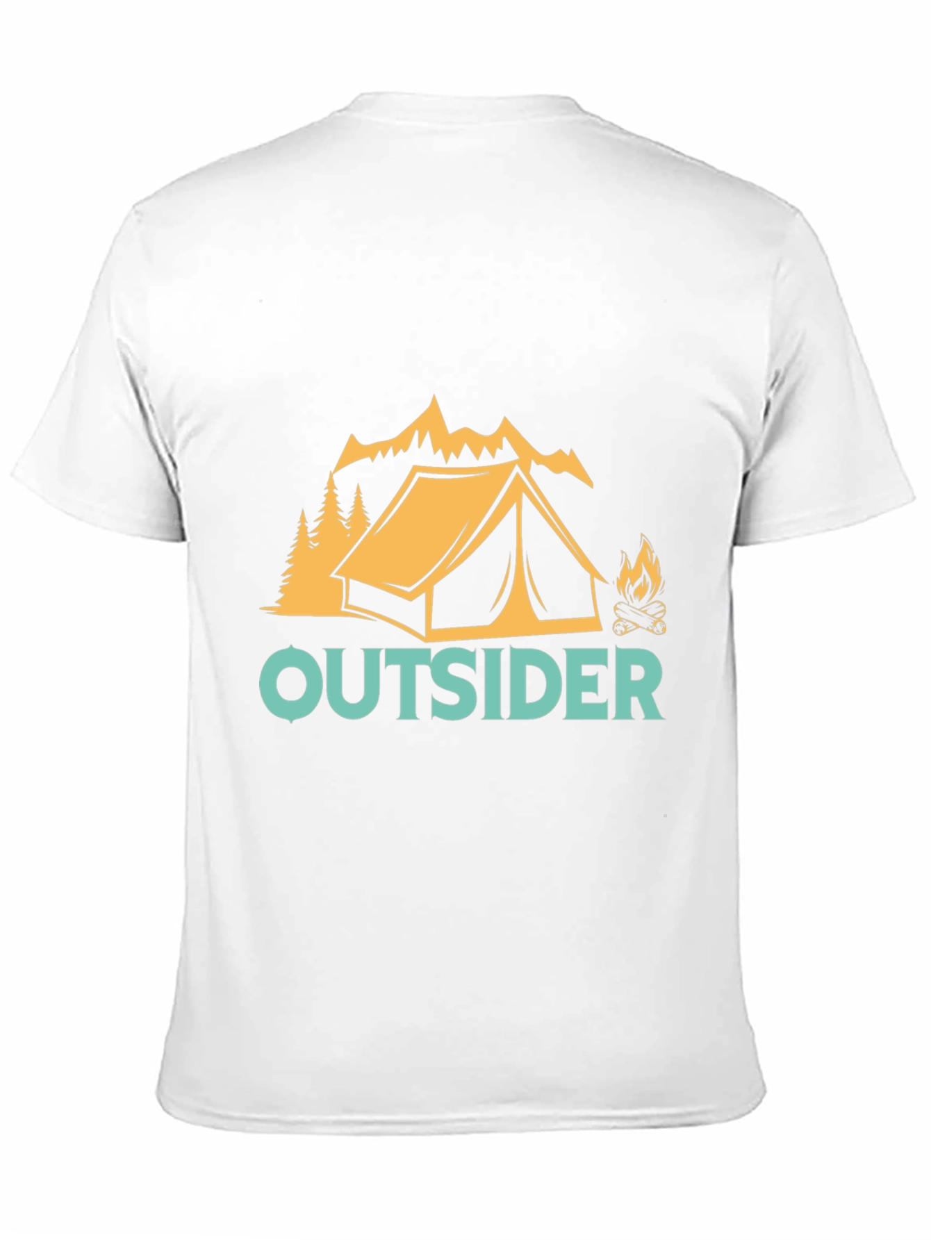 Outsider Camping Graphic Tee - Black Cotton Shirt