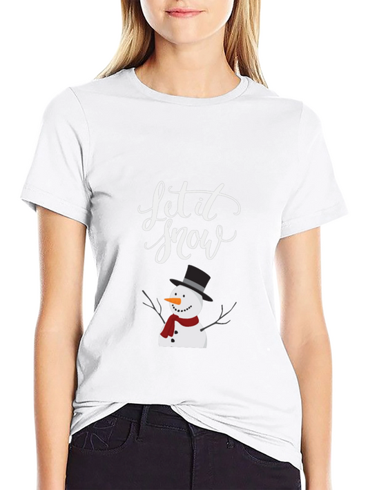 Festive Let it Snow Snowman Graphic Tee