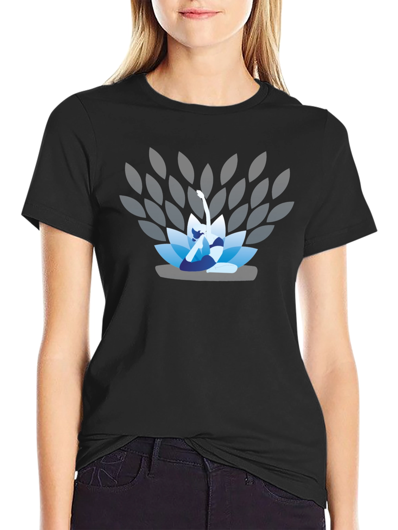 Lotus Yoga Pose Graphic T-Shirt