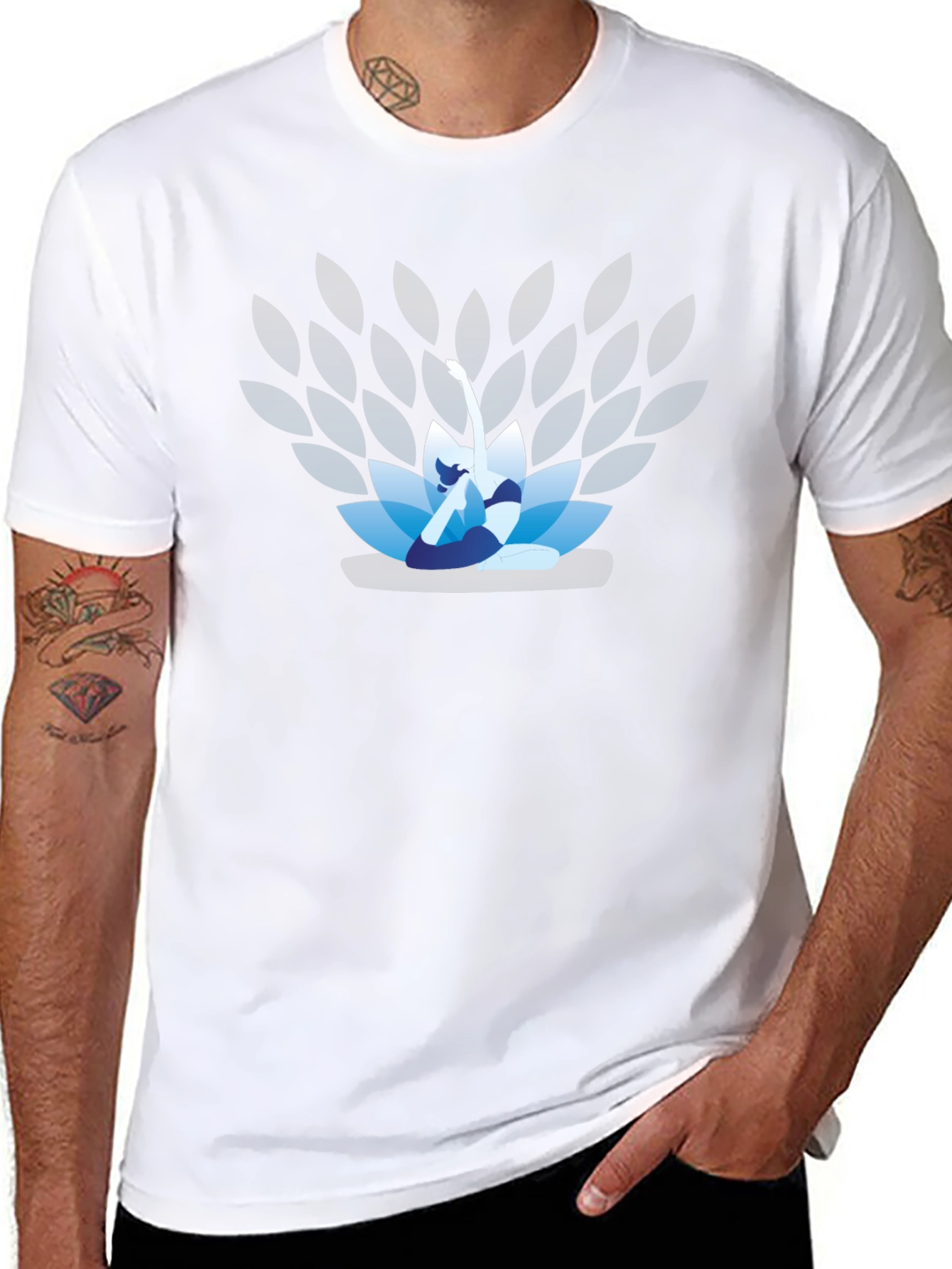 Lotus Yoga Pose Graphic T-Shirt