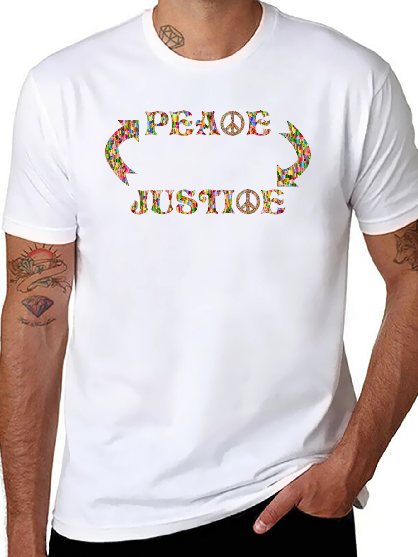 Peace & Justice Graphic Tee - Hippie Style