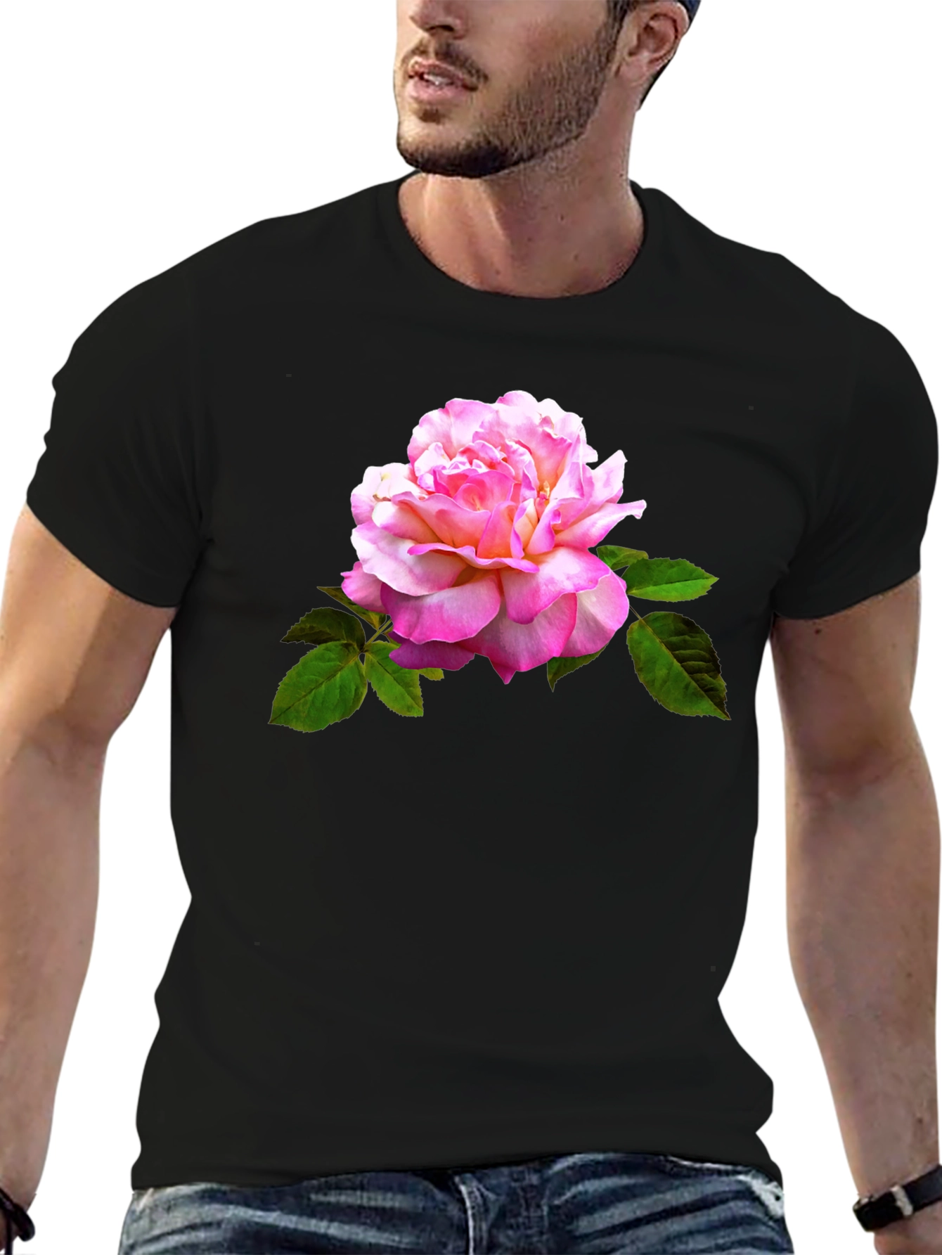 Rose Graphic Black T-Shirt