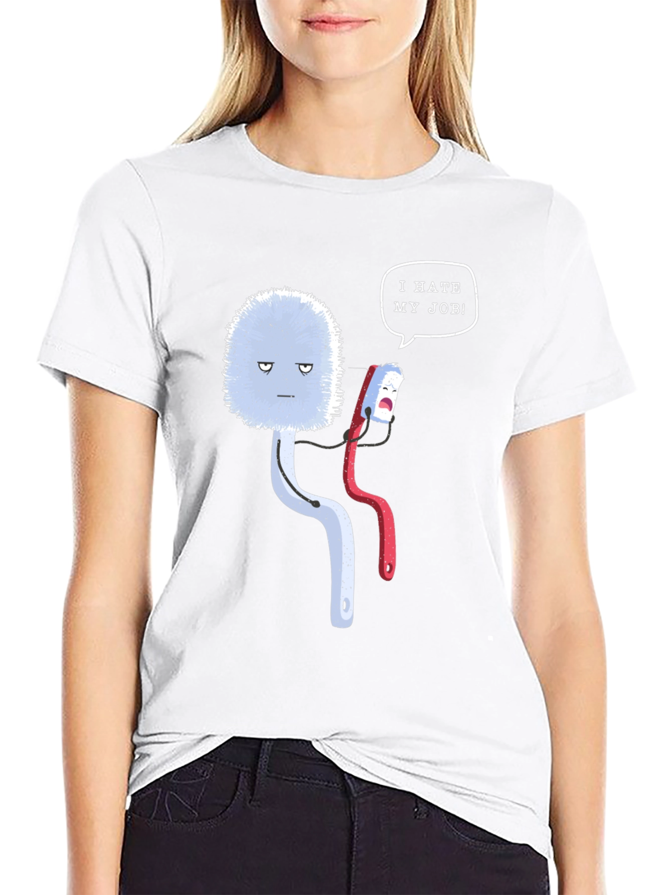 Funny I Hate My Job Toilet Brush Graphic Tee