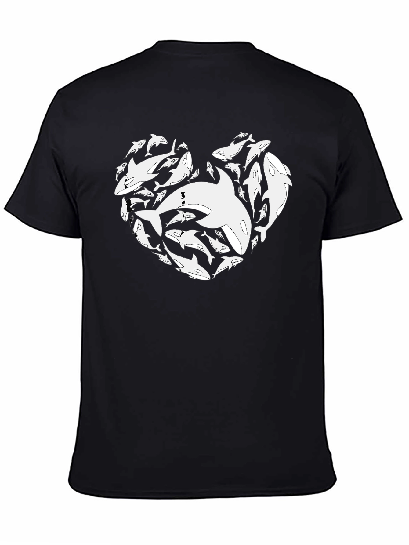 Orca Heart Graphic T-Shirt - Black