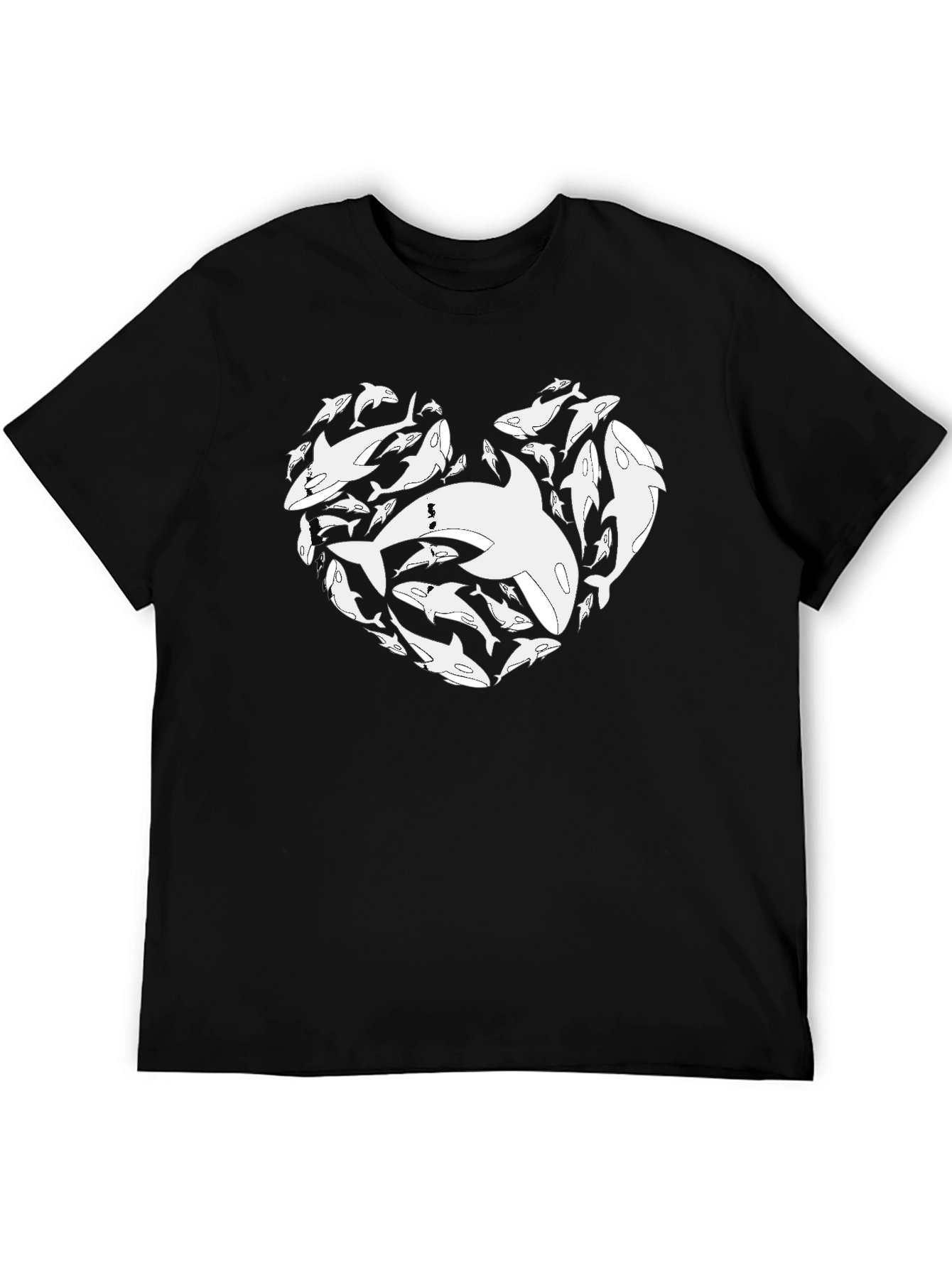 Orca Heart Graphic T-Shirt - Black