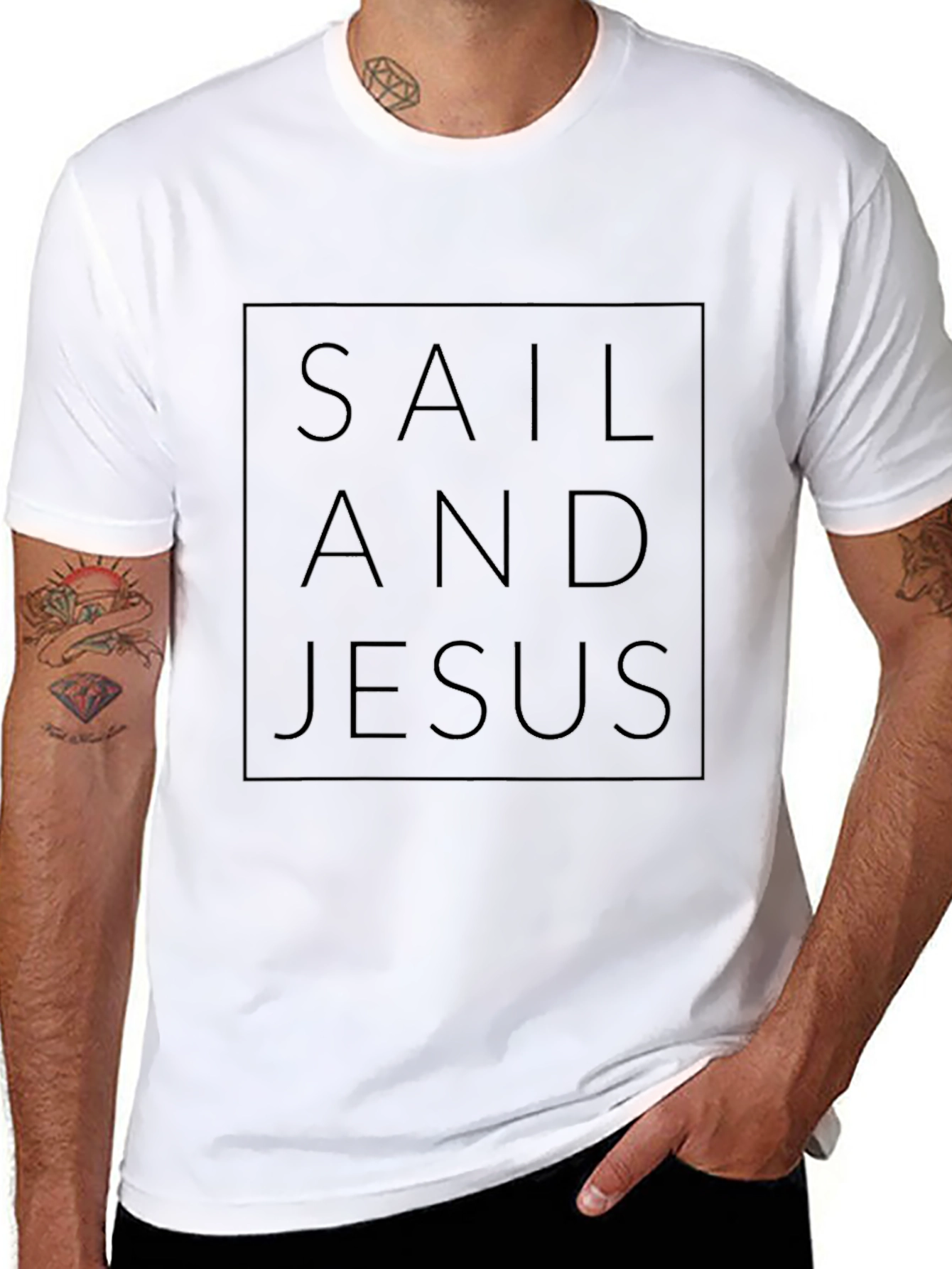 Sail And Jesus Black T-Shirt