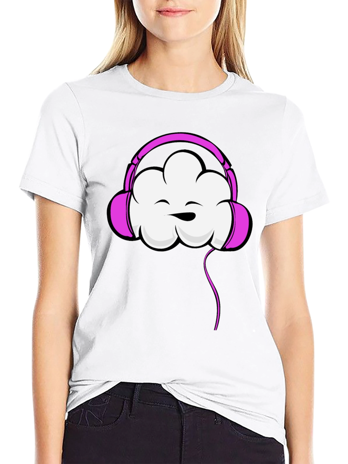 Cloud Headphones Graphic Tee - Trendy Comfort