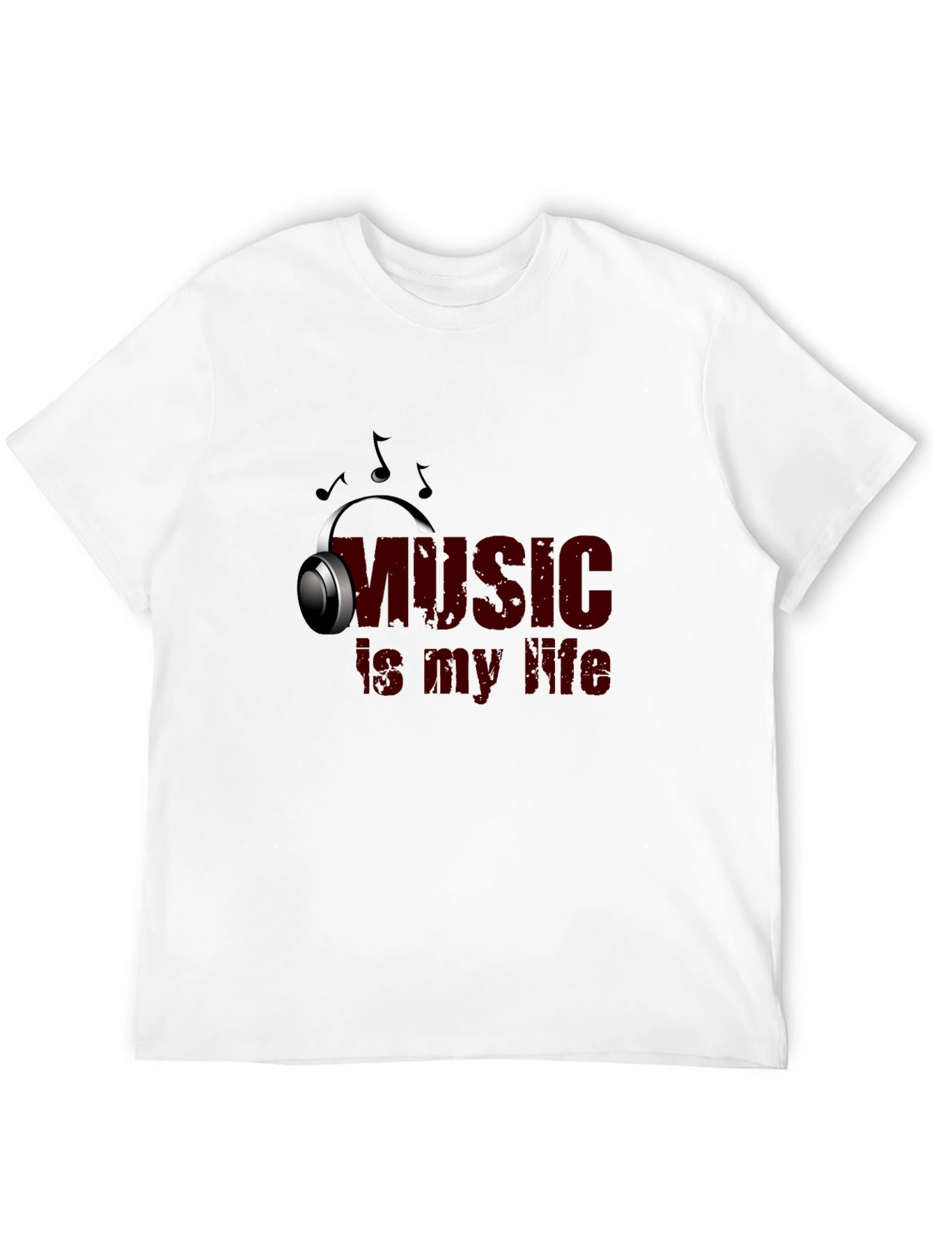 Music Is My Life Graphic Tee - Black Cotton