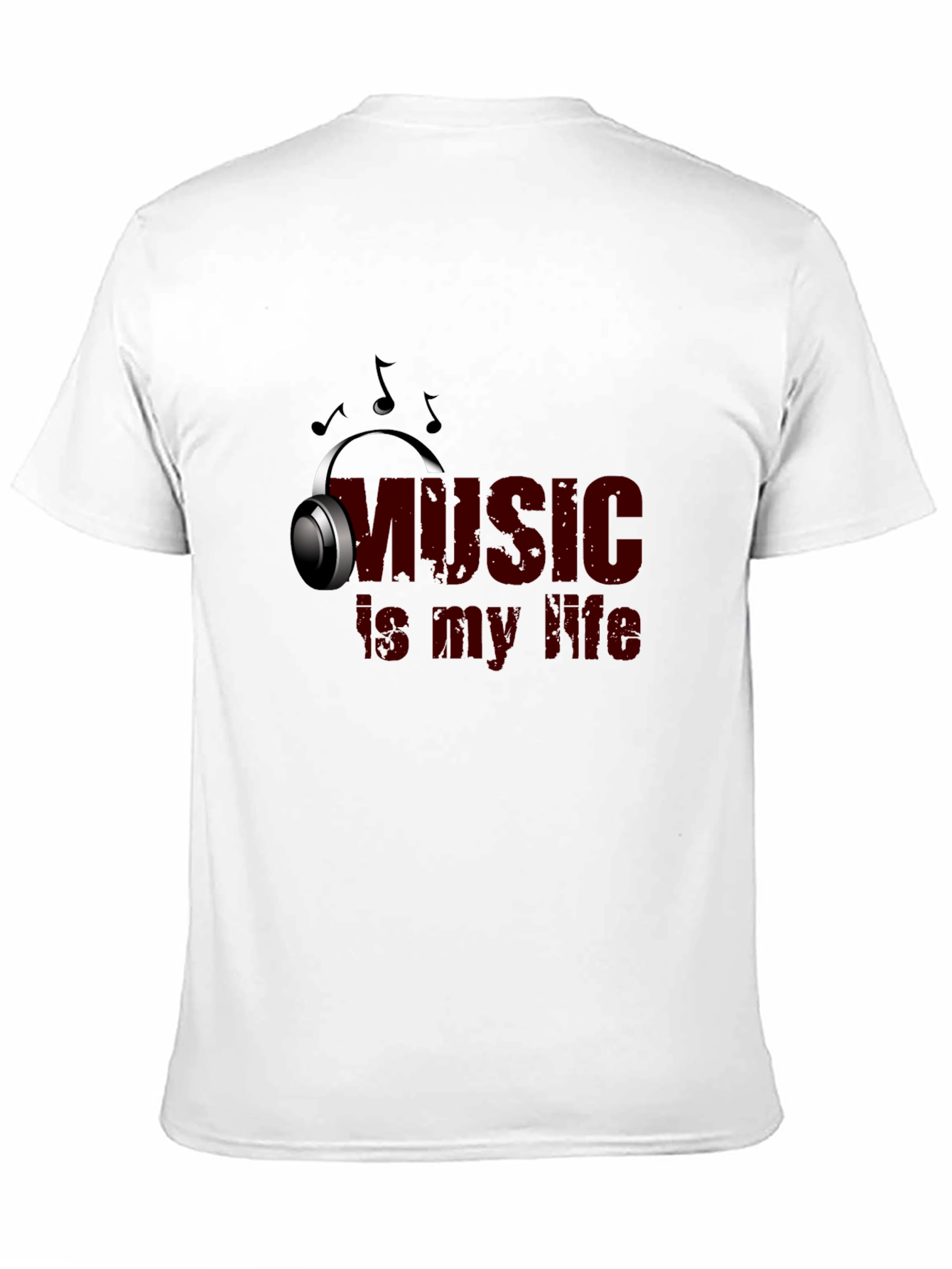 Music Is My Life Graphic Tee - Black Cotton