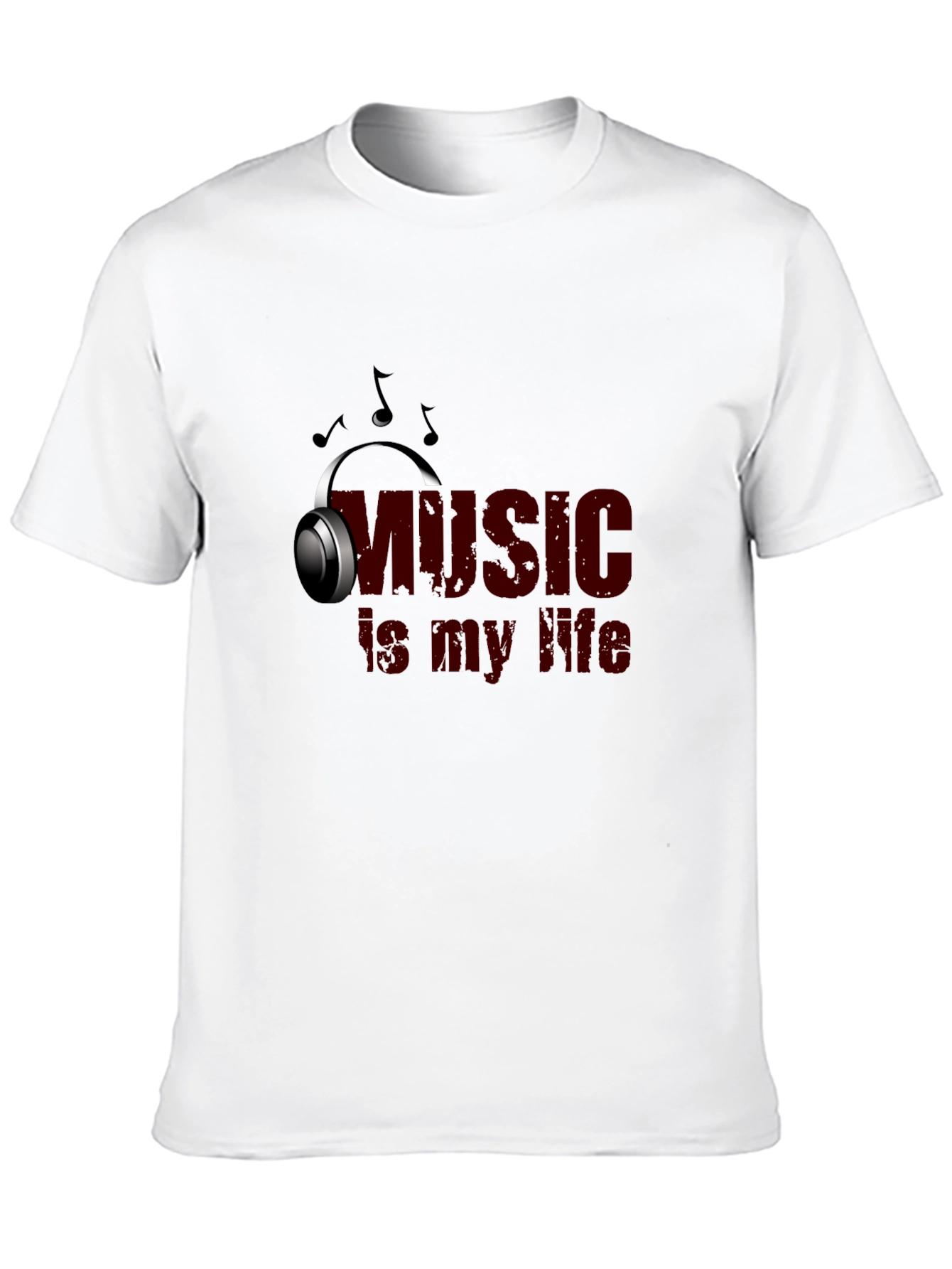 Music Is My Life Graphic Tee - Black Cotton
