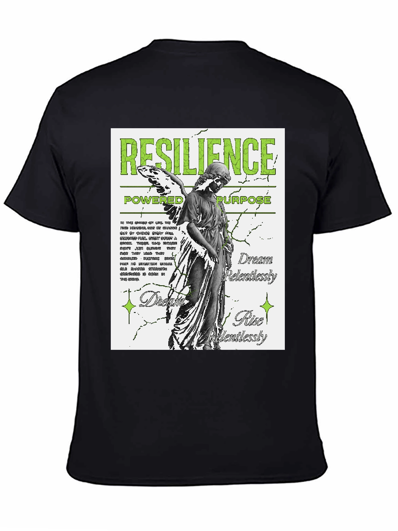 Resilience Angel Graphic Black T-Shirt
