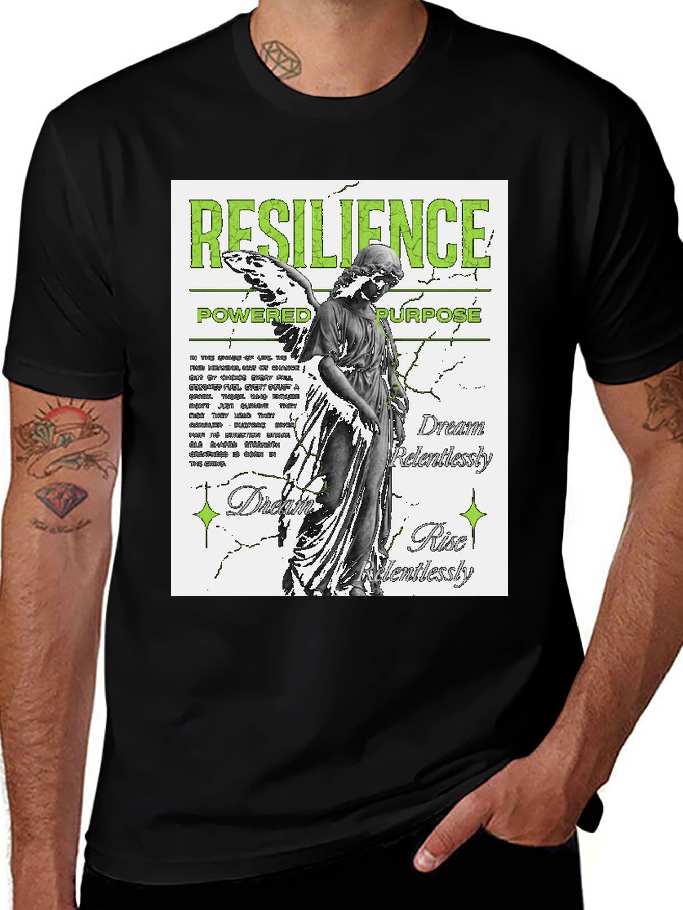 Resilience Angel Graphic Black T-Shirt