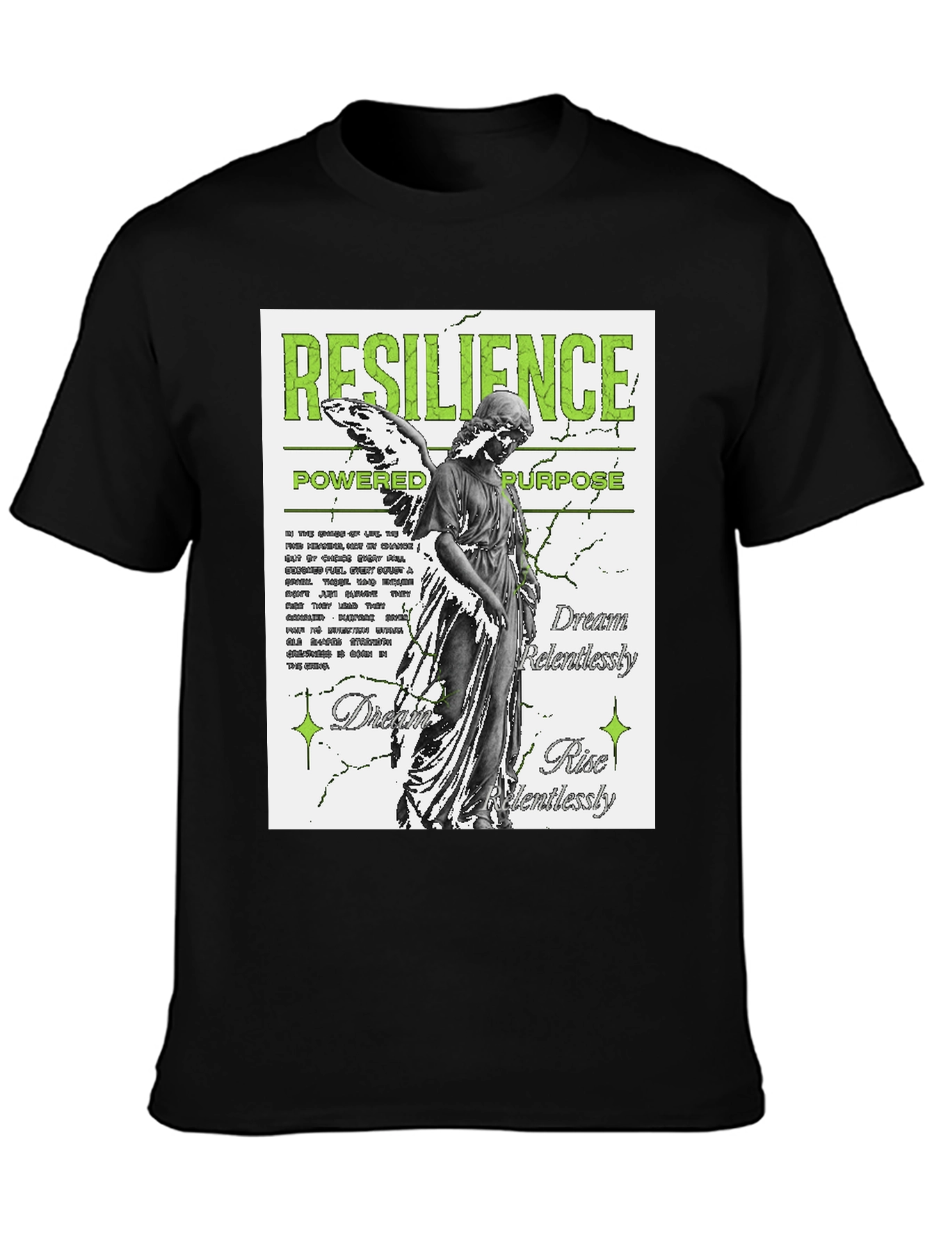 Resilience Angel Graphic Black T-Shirt