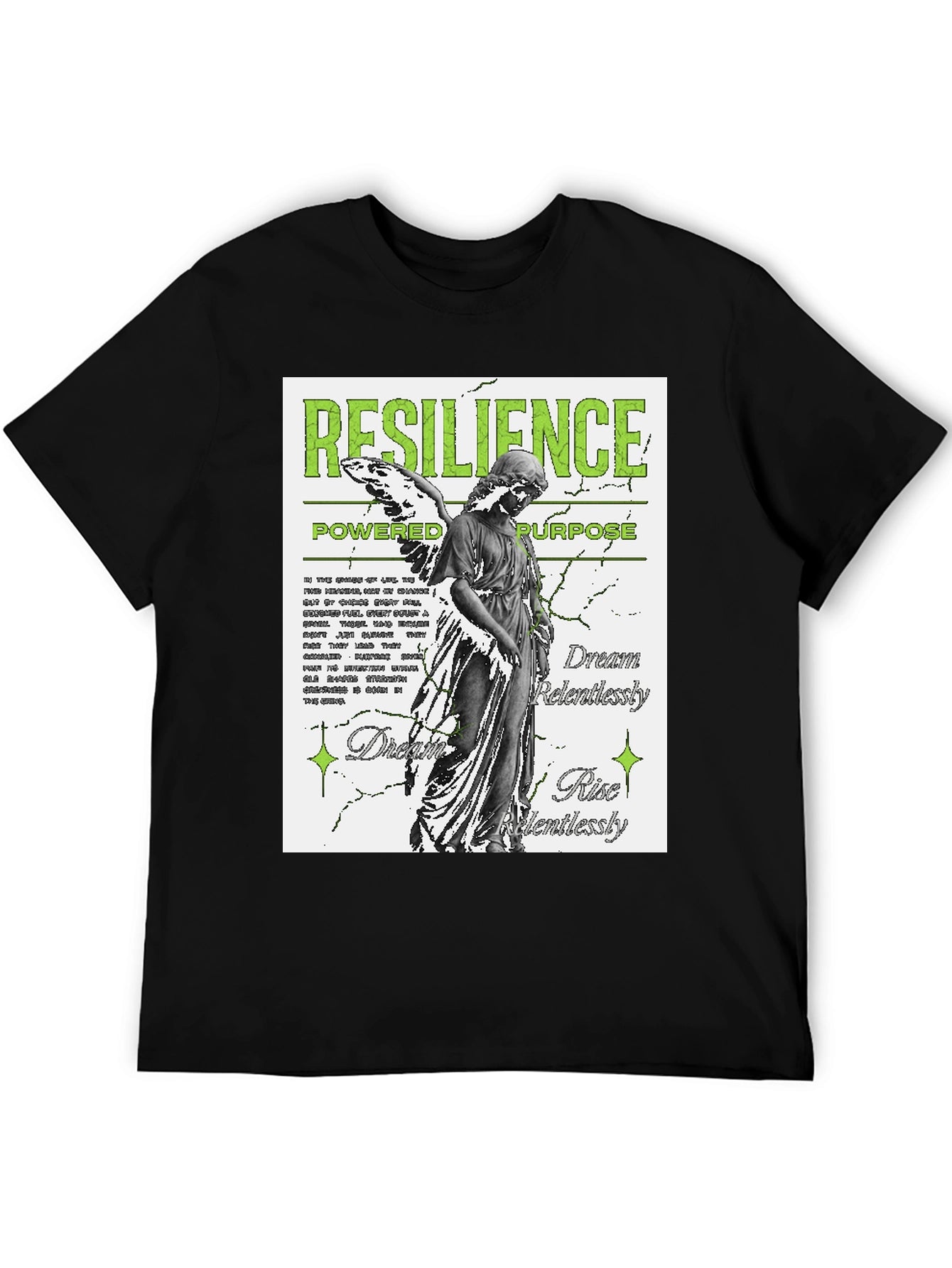 Resilience Angel Graphic Black T-Shirt