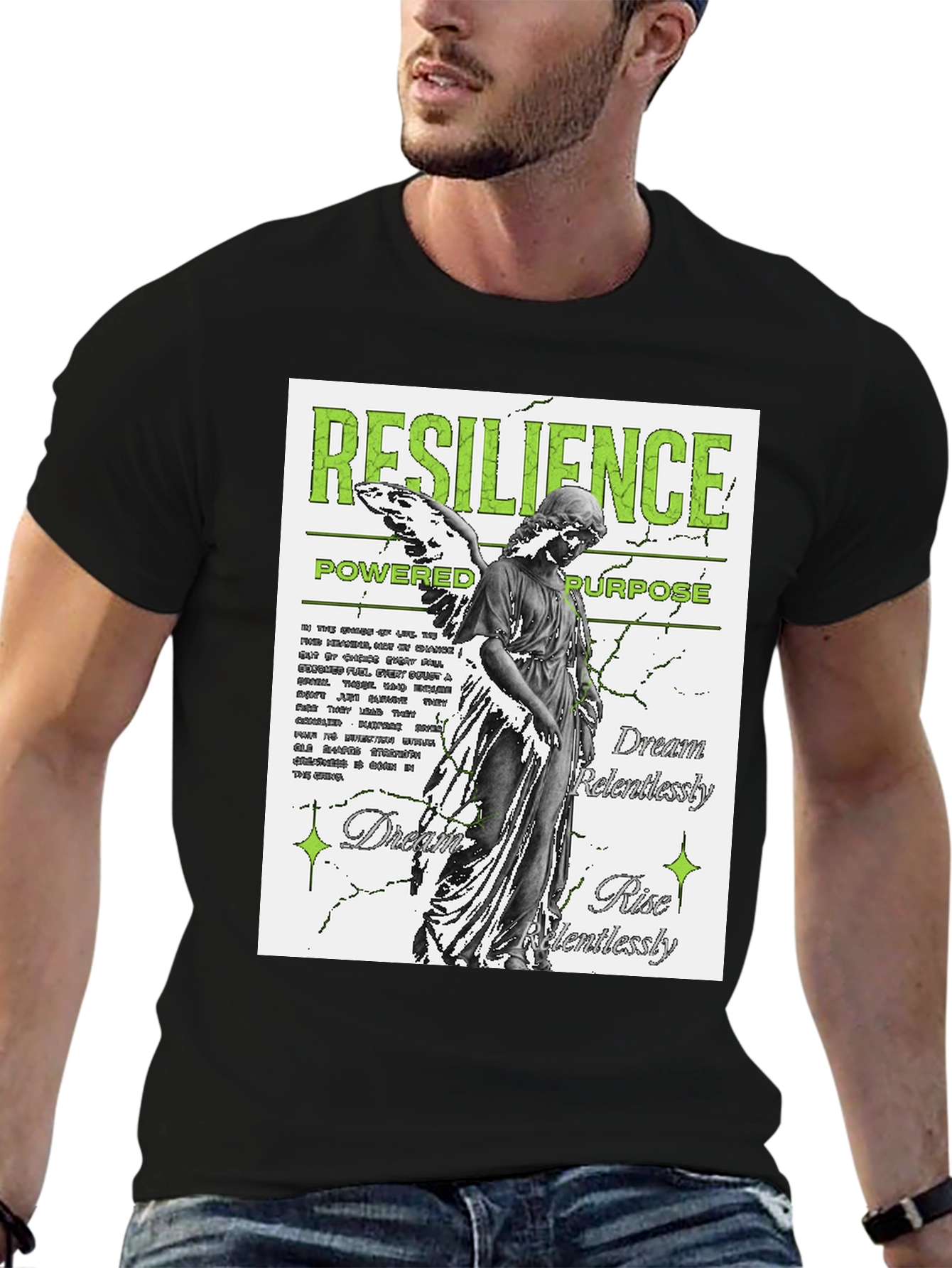Resilience Angel Graphic Black T-Shirt