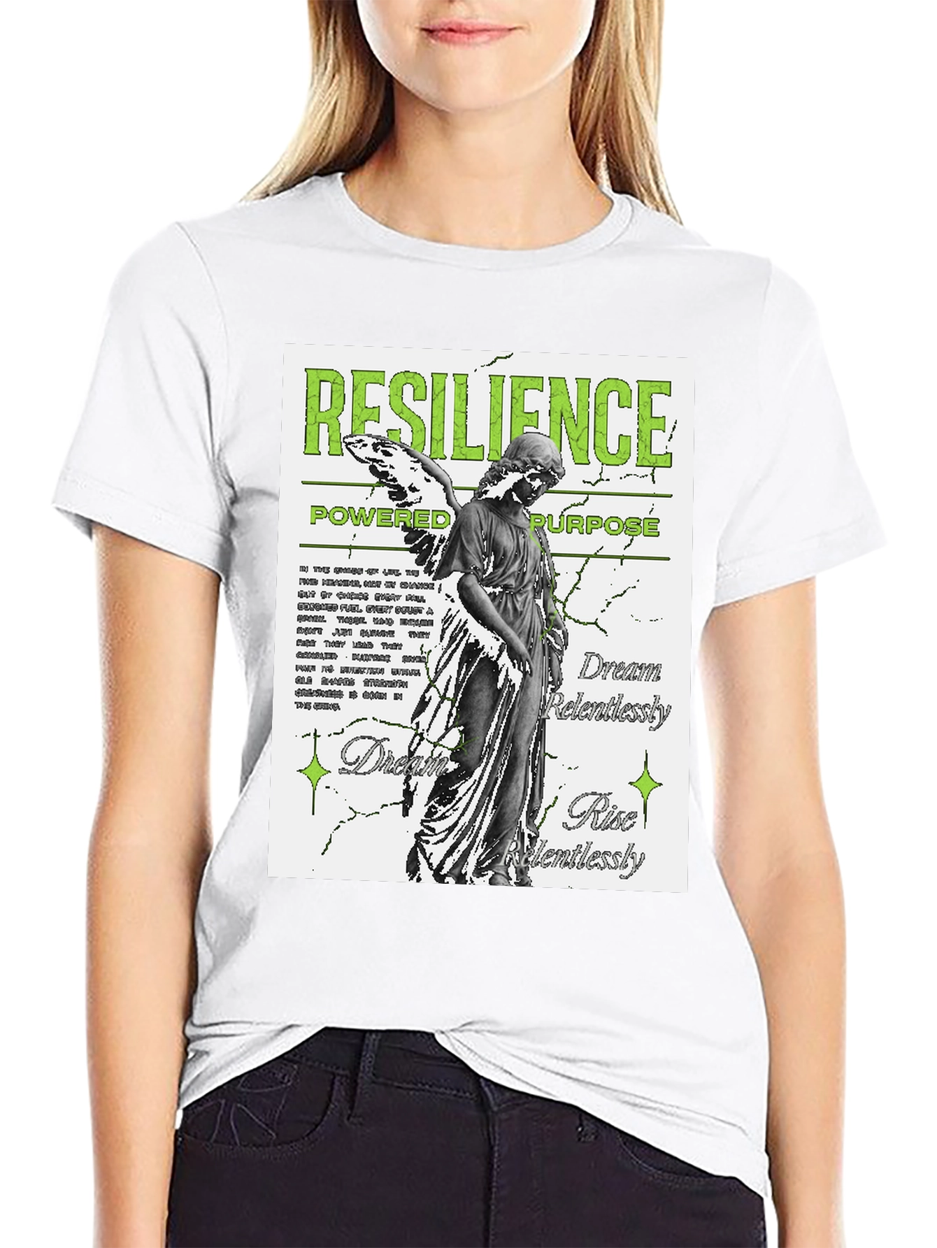 Resilience Angel Graphic Black T-Shirt