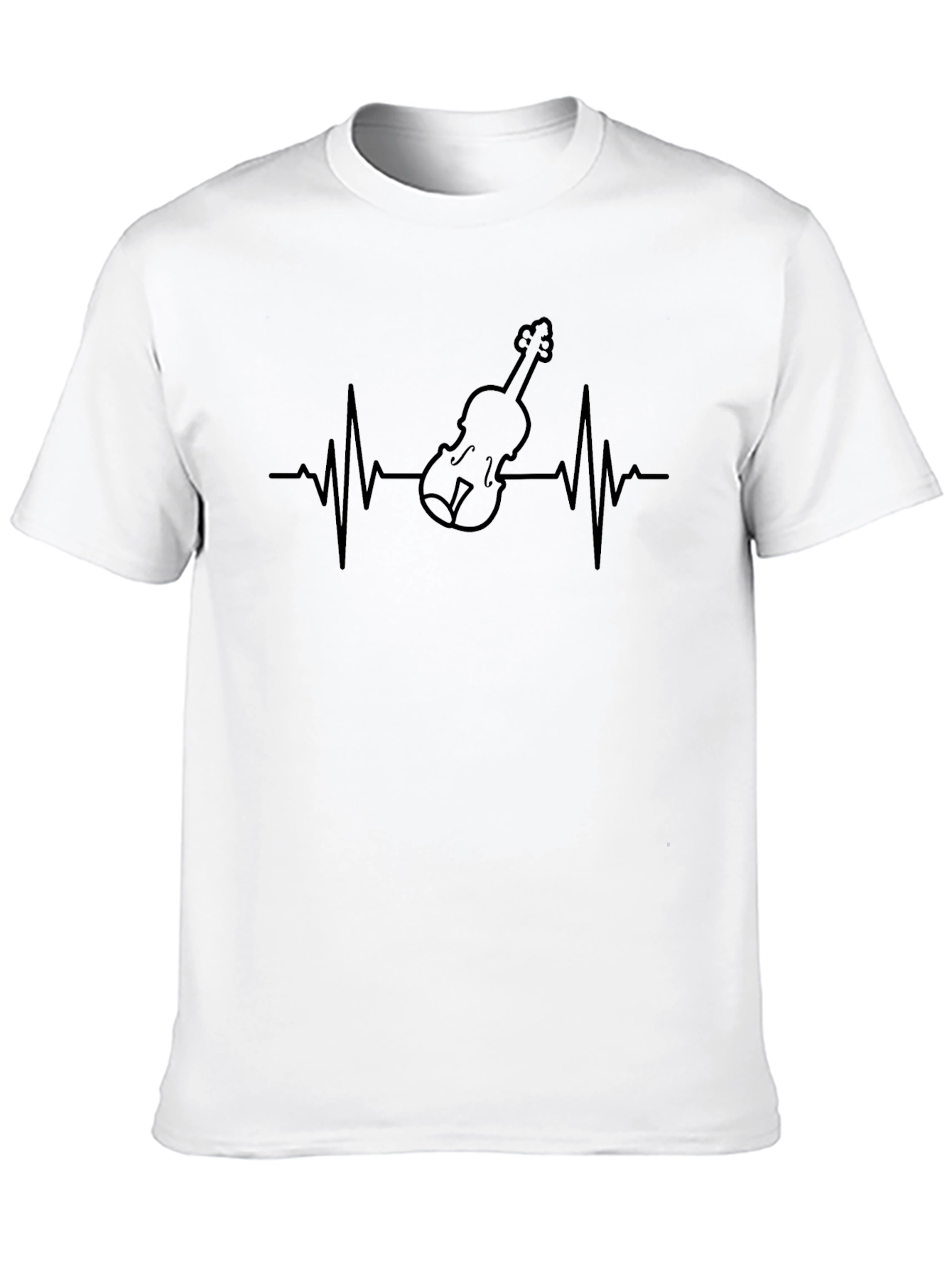 Violin Heartbeat Graphic Tee - Music Lover T-Shirt