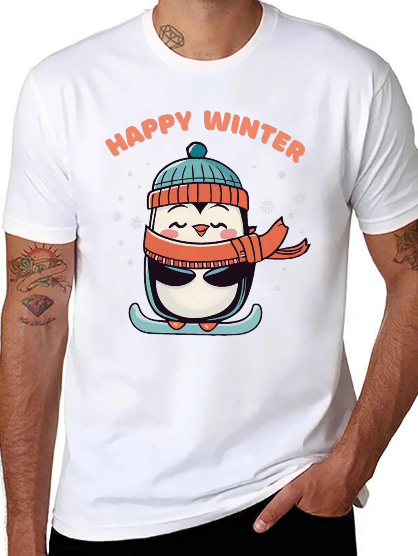 Happy Winter Penguin Graphic Tee