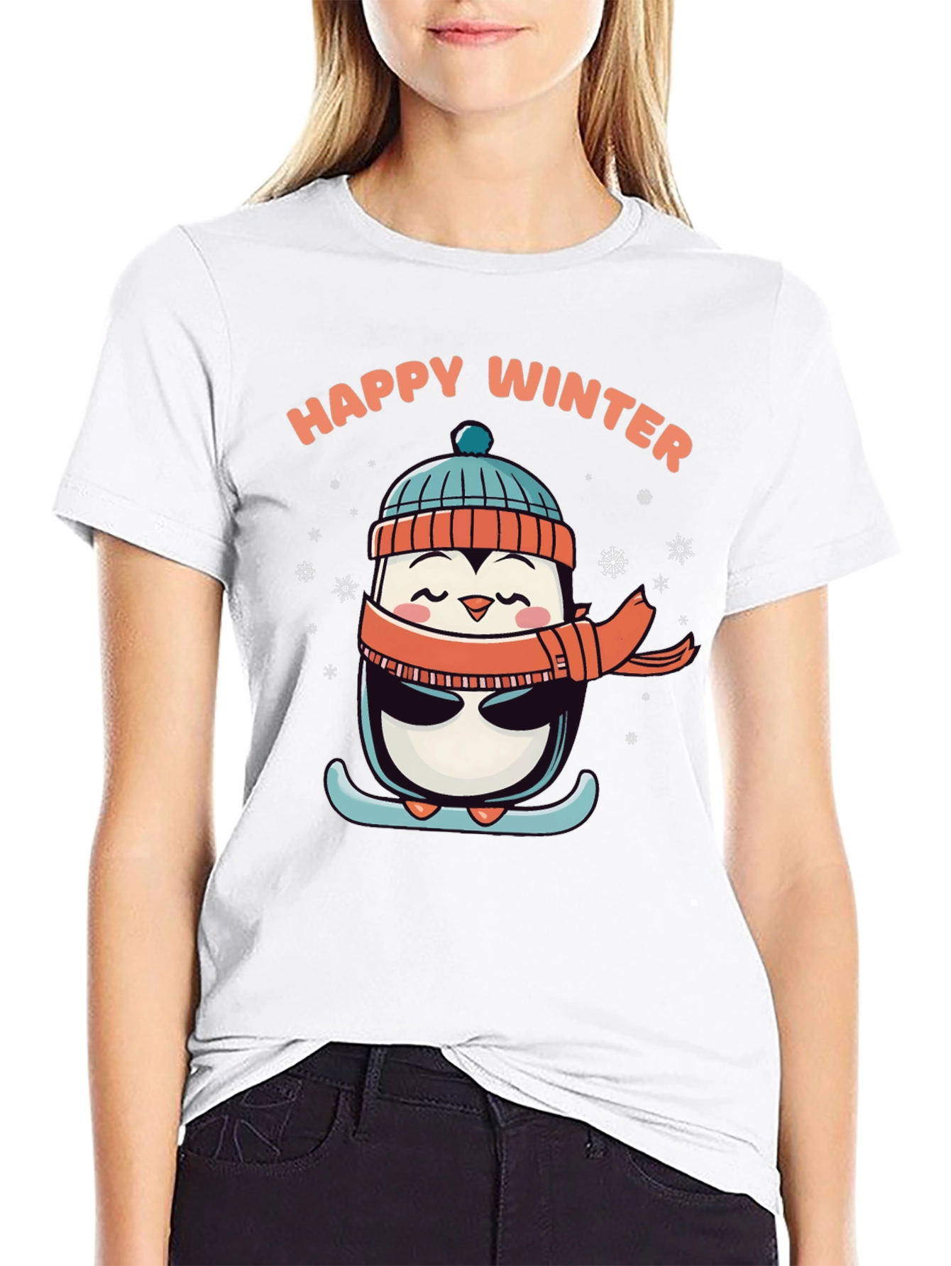 Happy Winter Penguin Graphic Tee