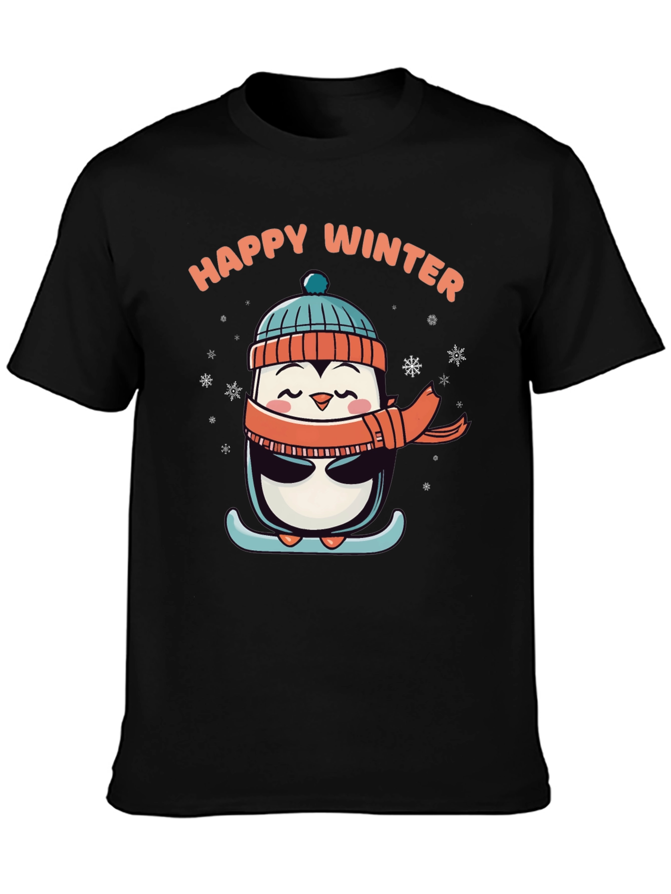 Happy Winter Penguin Graphic Tee