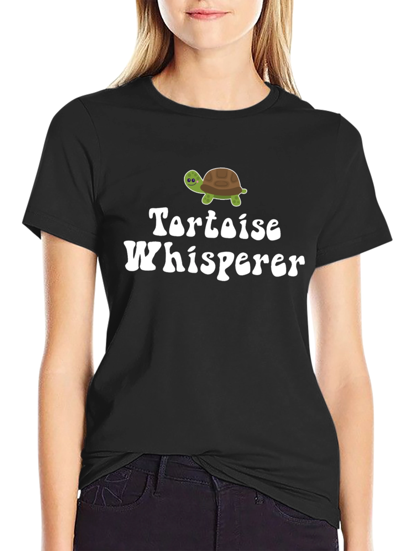 Tortoise Whisperer Graphic T-Shirt - Black Cotton Tee