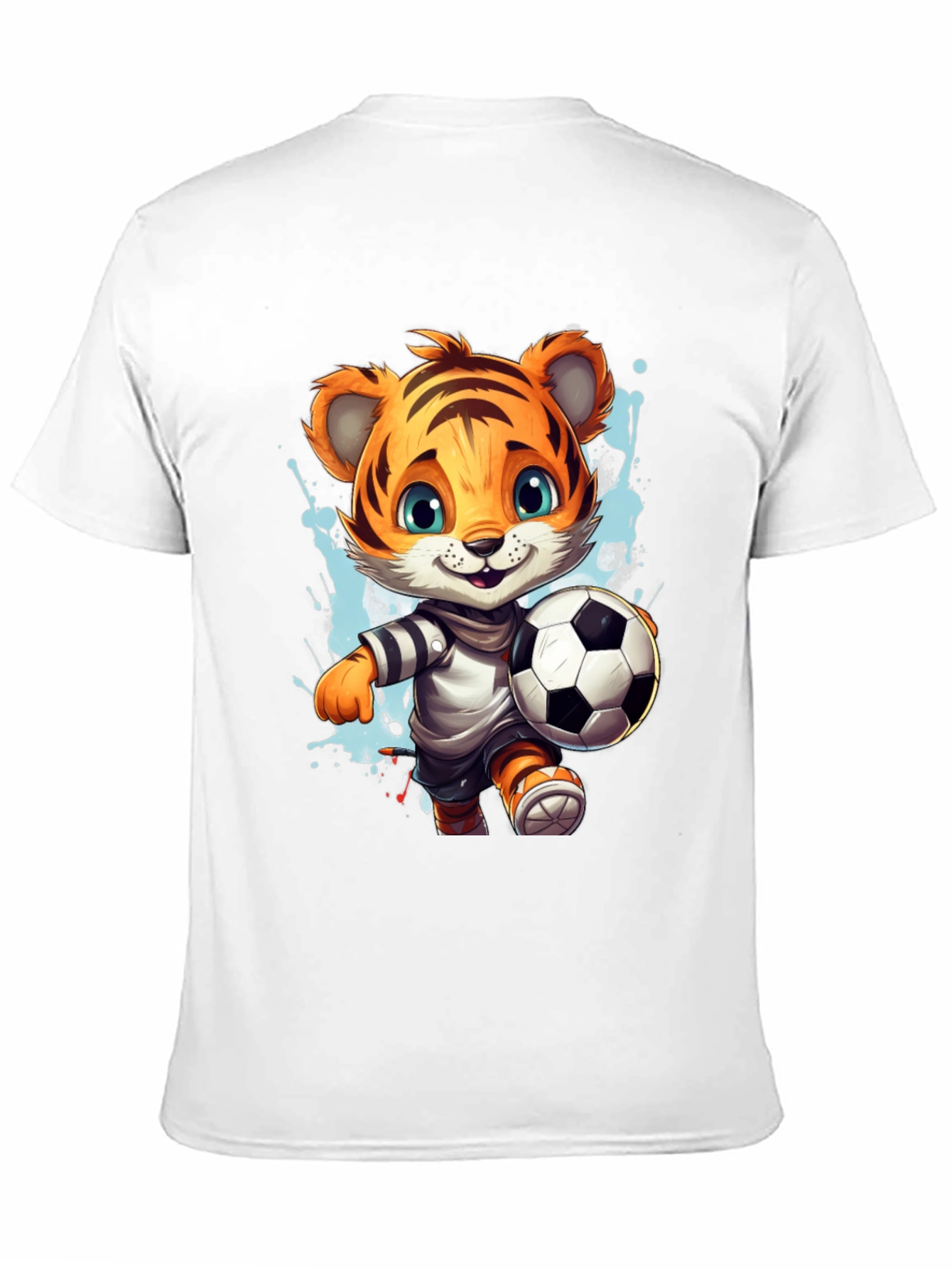 Tiger Soccer T-Shirt - Cute Cartoon Animal Tee