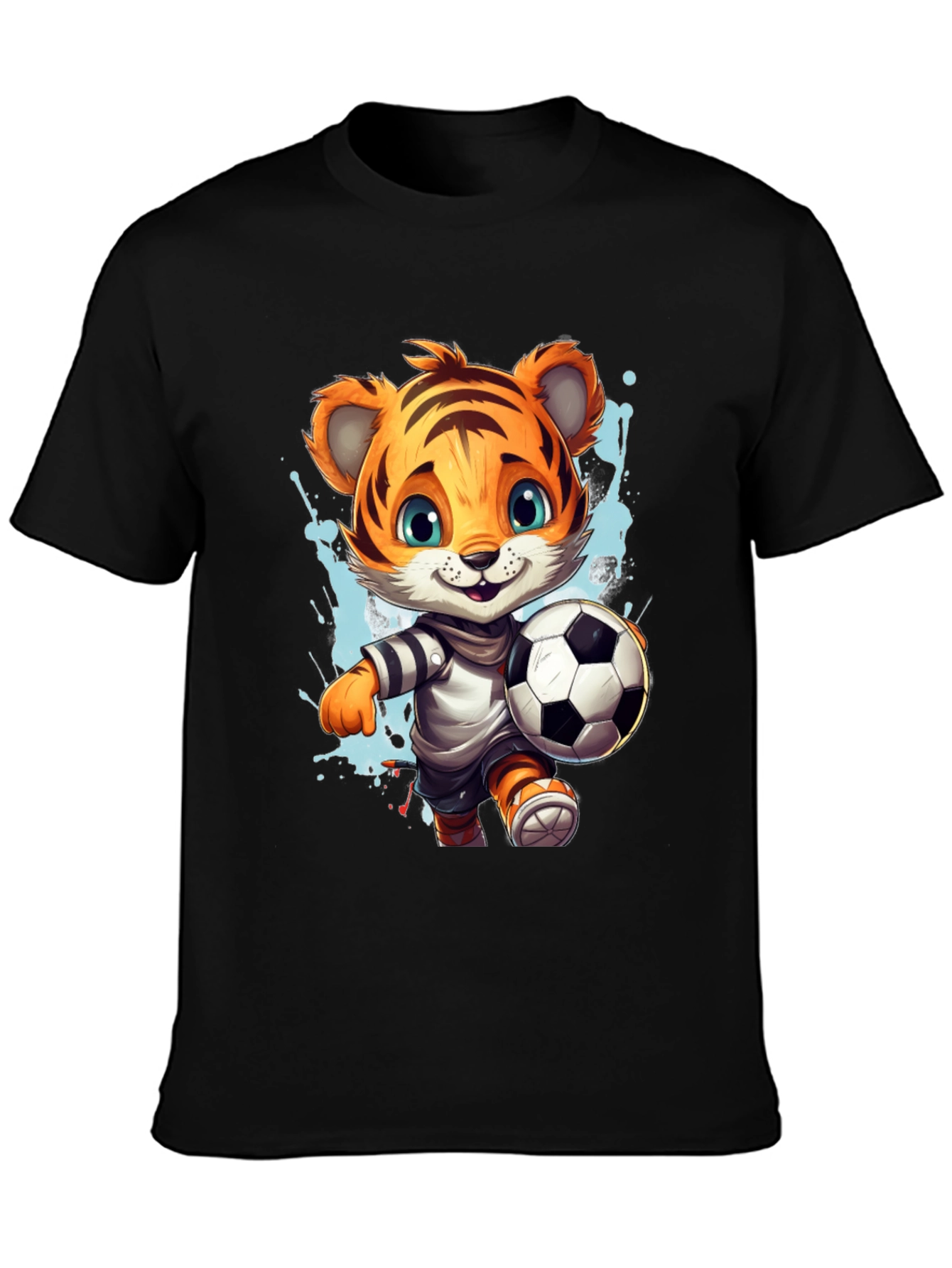 Tiger Soccer T-Shirt - Cute Cartoon Animal Tee