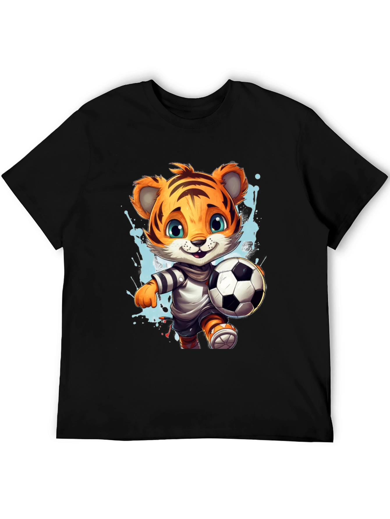 Tiger Soccer T-Shirt - Cute Cartoon Animal Tee