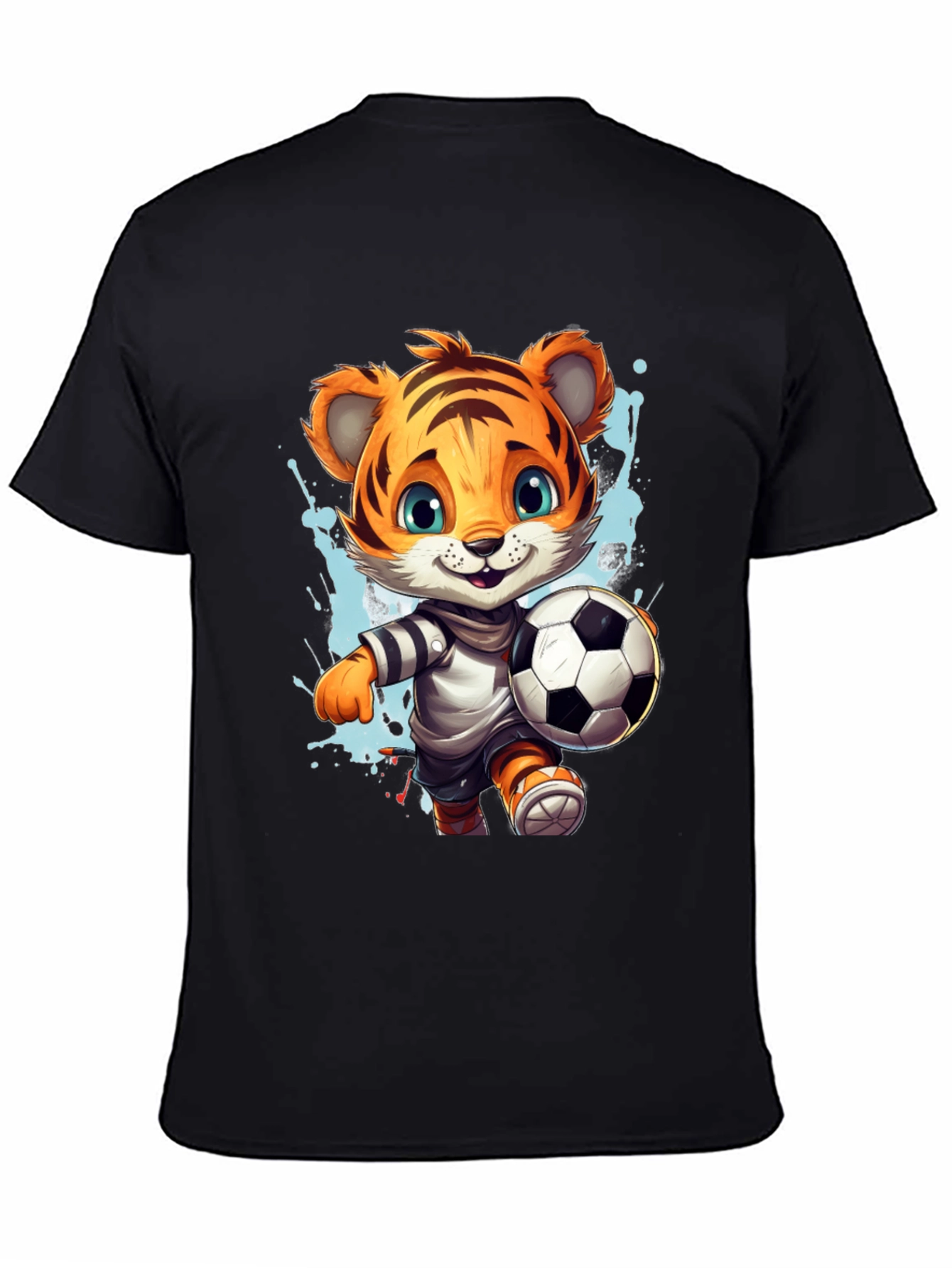 Tiger Soccer T-Shirt - Cute Cartoon Animal Tee