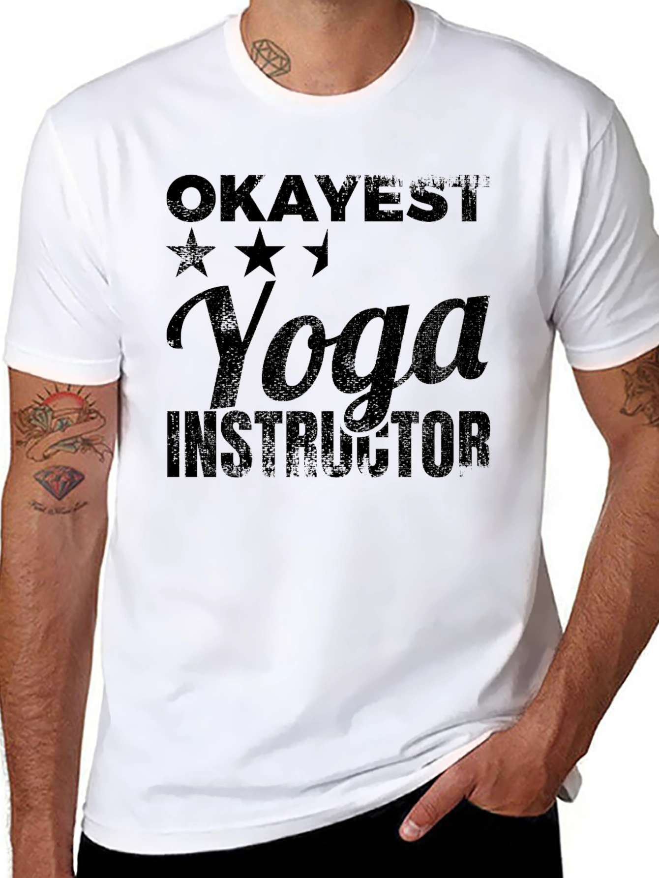 Okayest Yoga Instructor Black T-Shirt