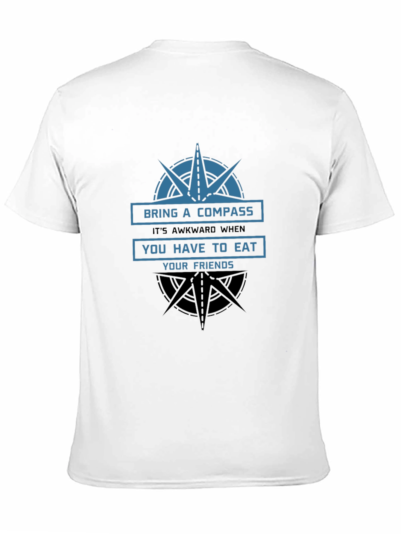 Compass Eat Friends Funny Graphic T-Shirt
