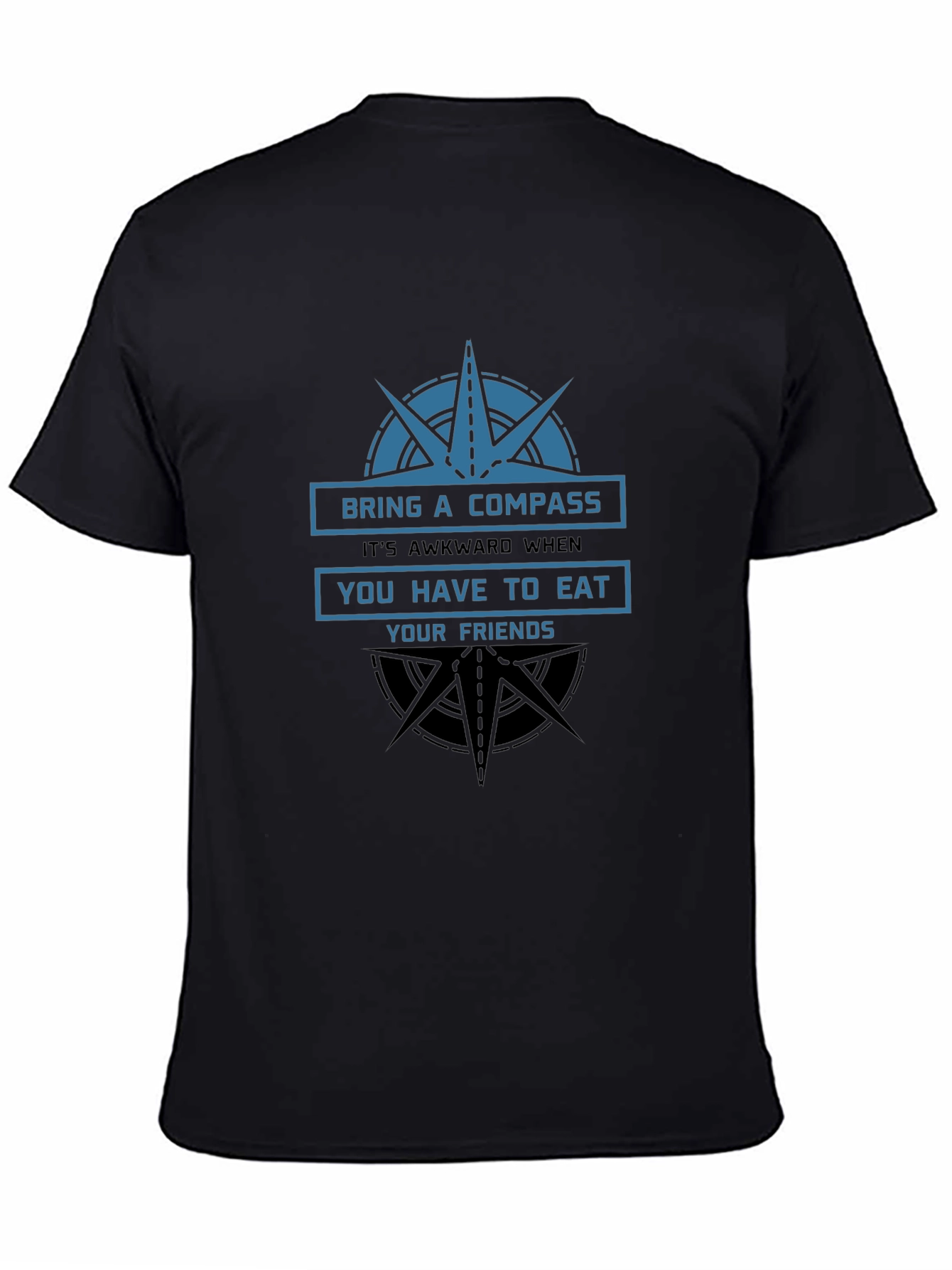 Compass Eat Friends Funny Graphic T-Shirt
